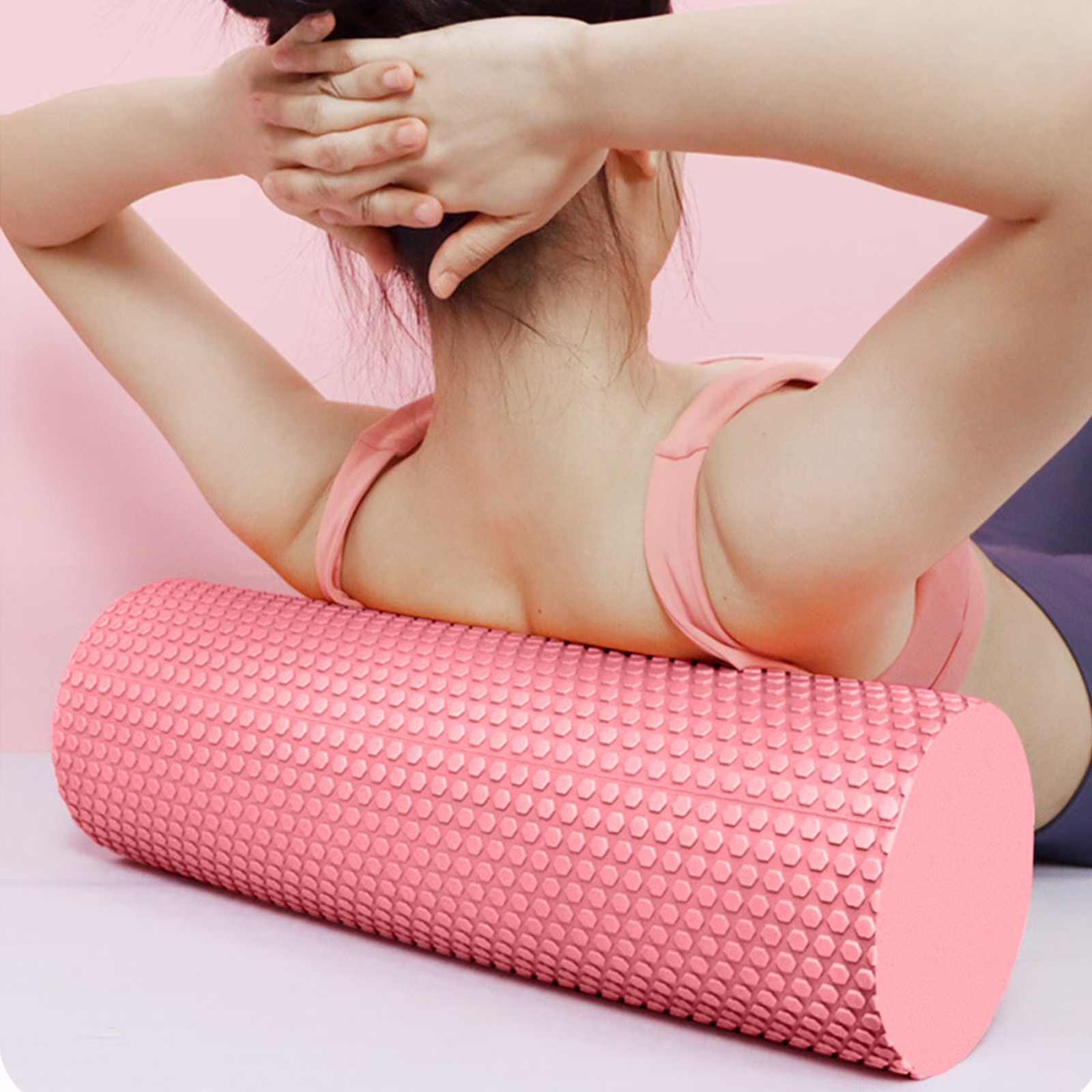EVA Solid Yoga Foam Roller, Massage Column Pilates Stick, Fitness Relaxation Bar, Foam Exercise Tool for Home Gym Body Muscle Relief