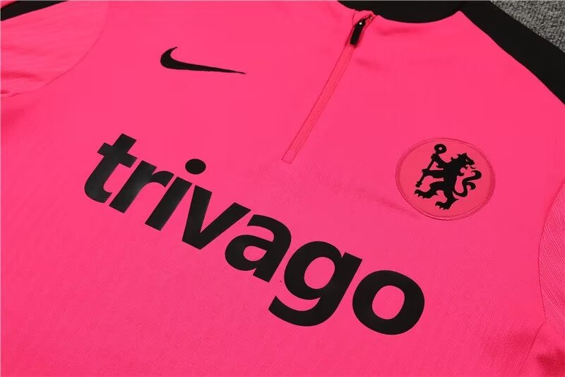 2024/25 Chelsea half-pull training uniform pink 1:1 Thai quality suit