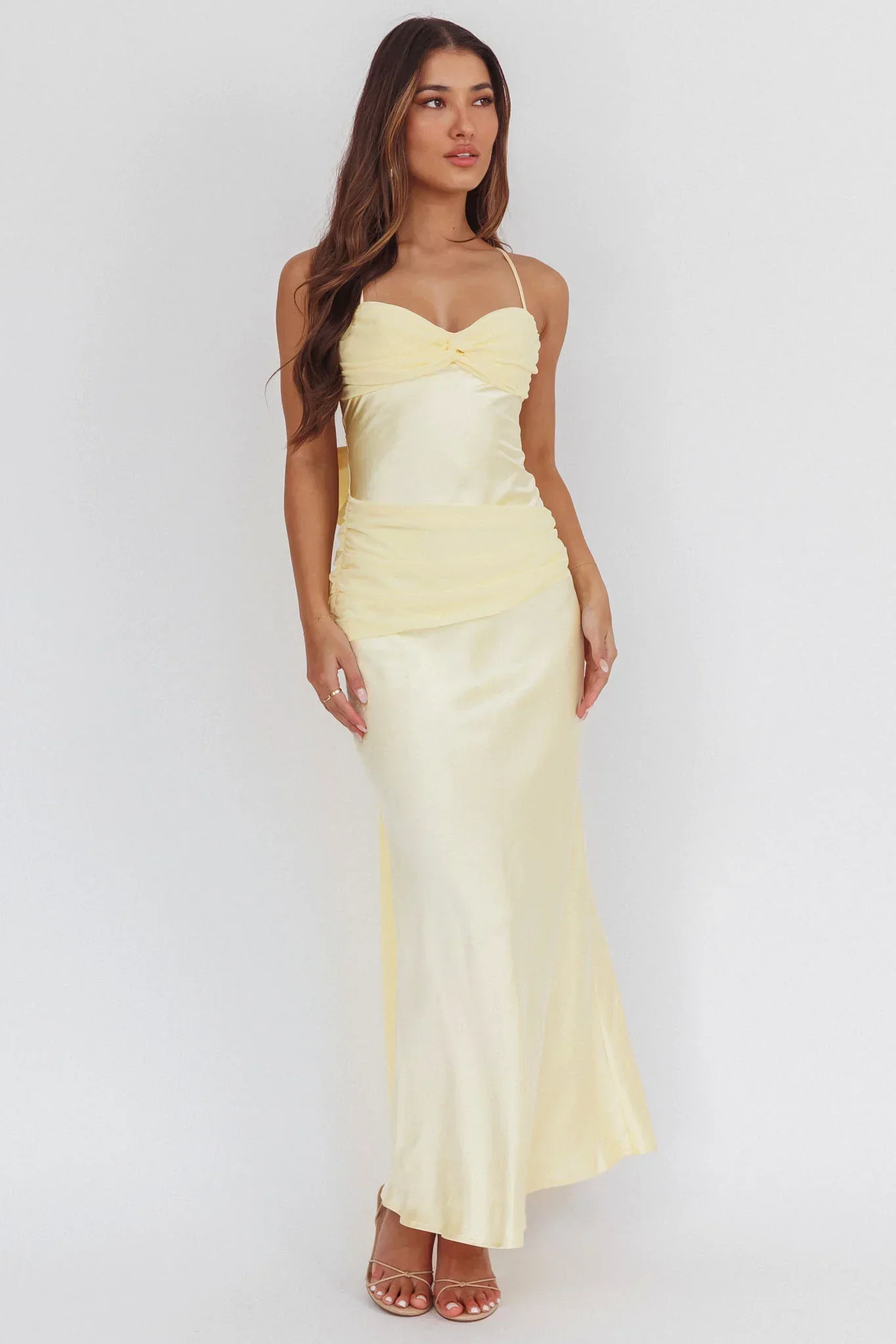 Arizona Sunset Criss-Cross Bow Back Dress Yellow