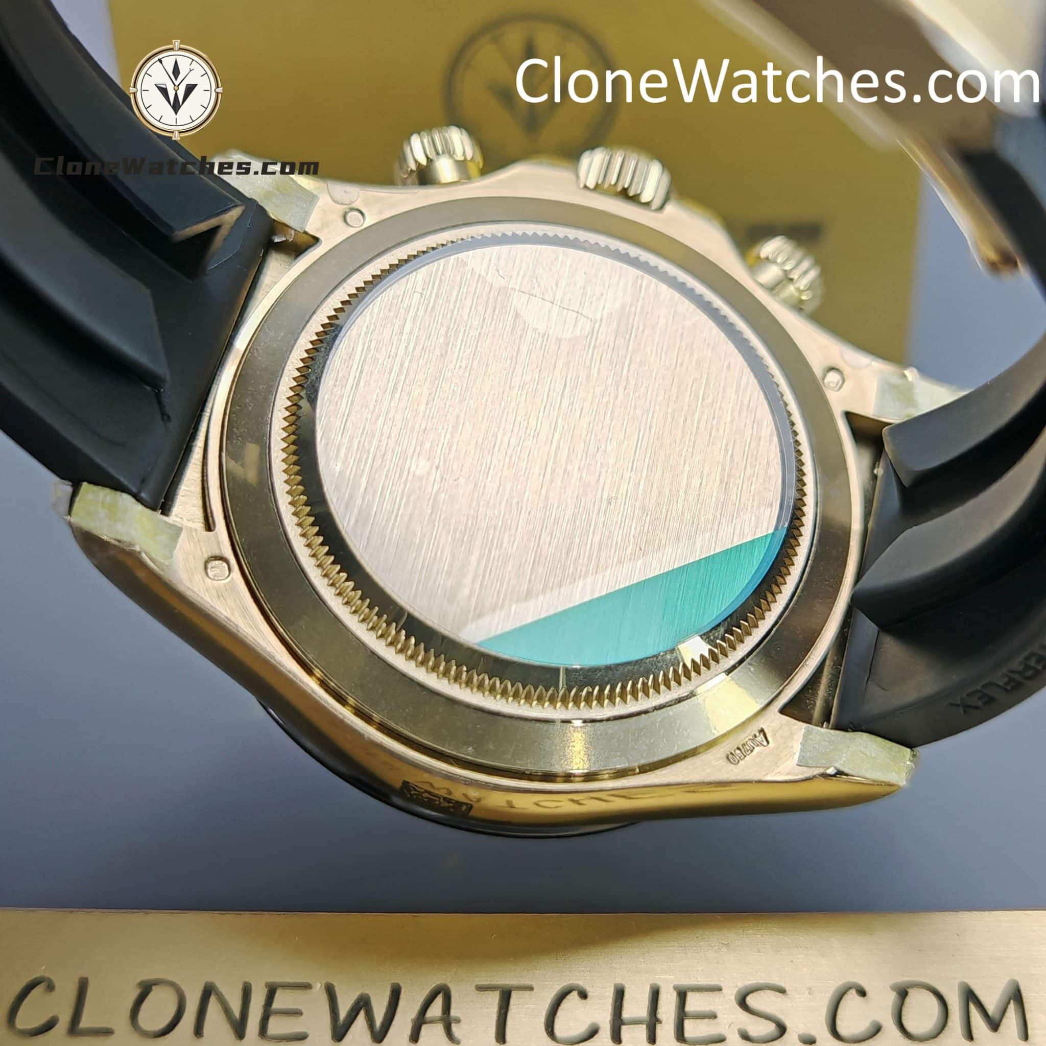 Rolex Super Clone Watches 1:1 Daytona 18K Gold White Dial m116518In-0045 4130 Movement