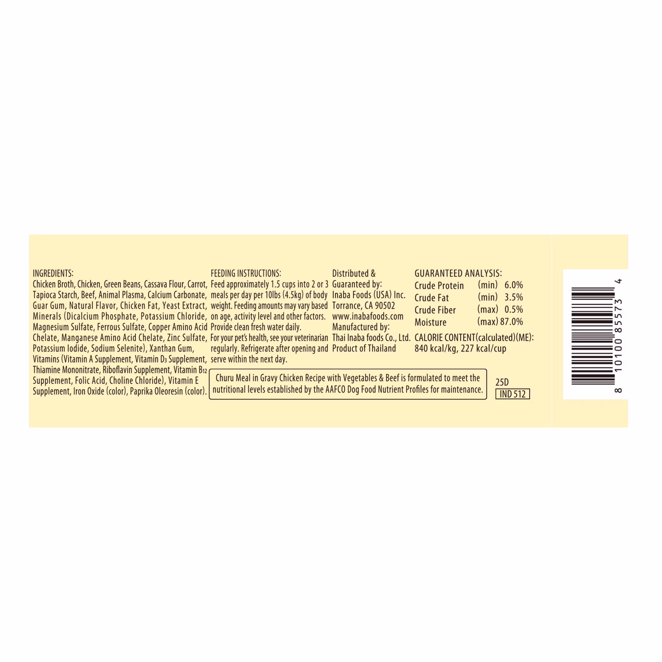 INABA Churu Meal in Gravy Adult Wet Dog Food, 9.5 oz cup, 1-count, Chicken Recipe with Vegetables