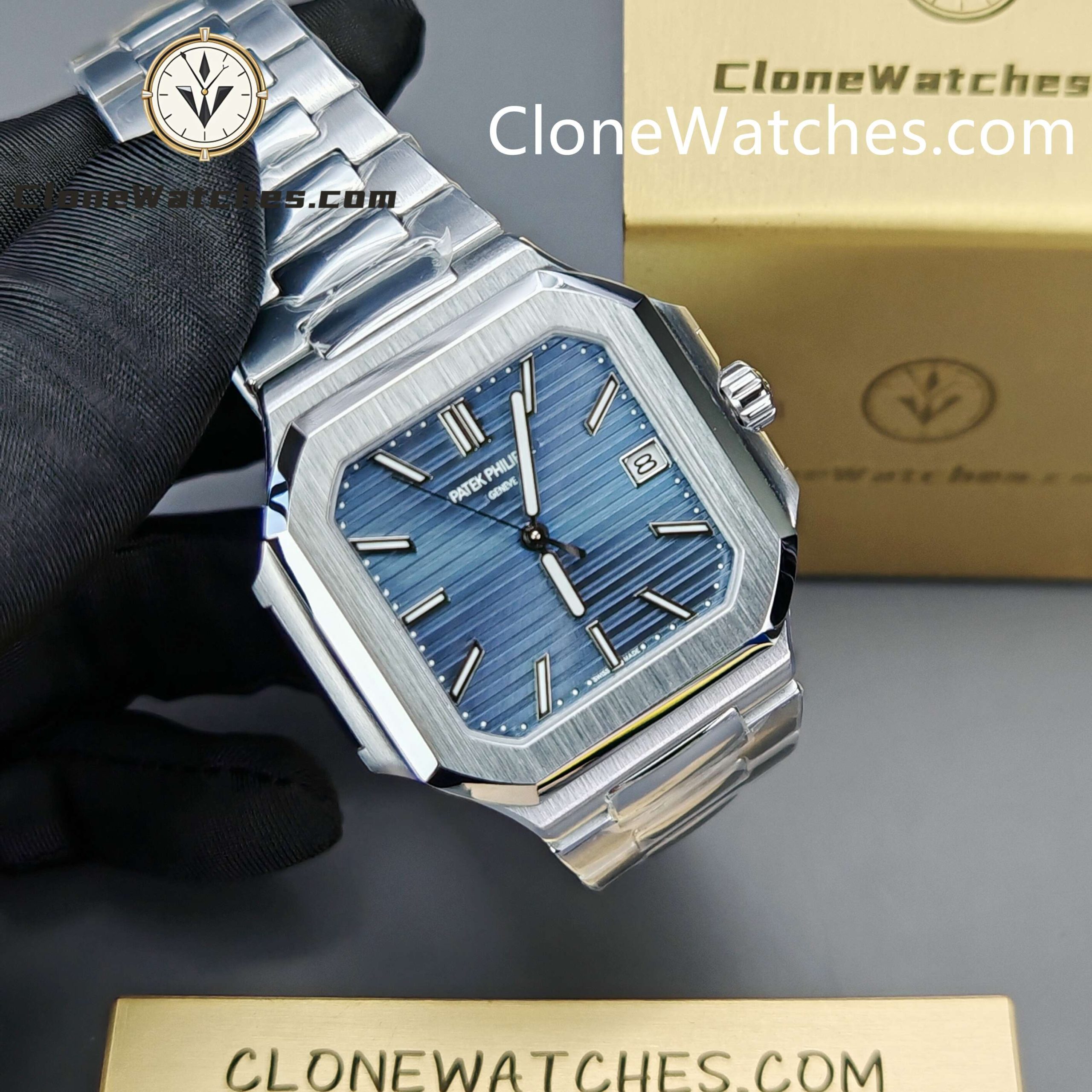 Patek Philippe Super Clone Watches 1:1 CUBITUS 7128/1G-001 Blue Dial