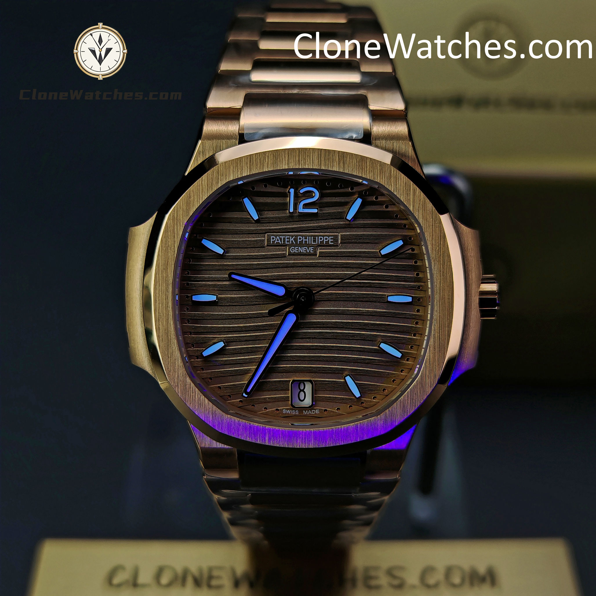 Patek Philippe Super Clone Watches 1:1 Nautilus Rose Gold 7118/1R-010 35.2 mm