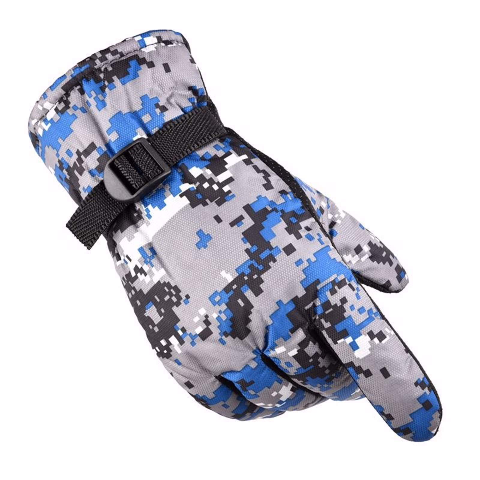 IDALL Snow Gloves,Waterproof Gloves Winter Outdoor Wind Proof Glove Ski Riding Camouflage Warm Mountain Climbing Outdoor Mitten Ski Gloves,Gloves for Cold Weather Blue