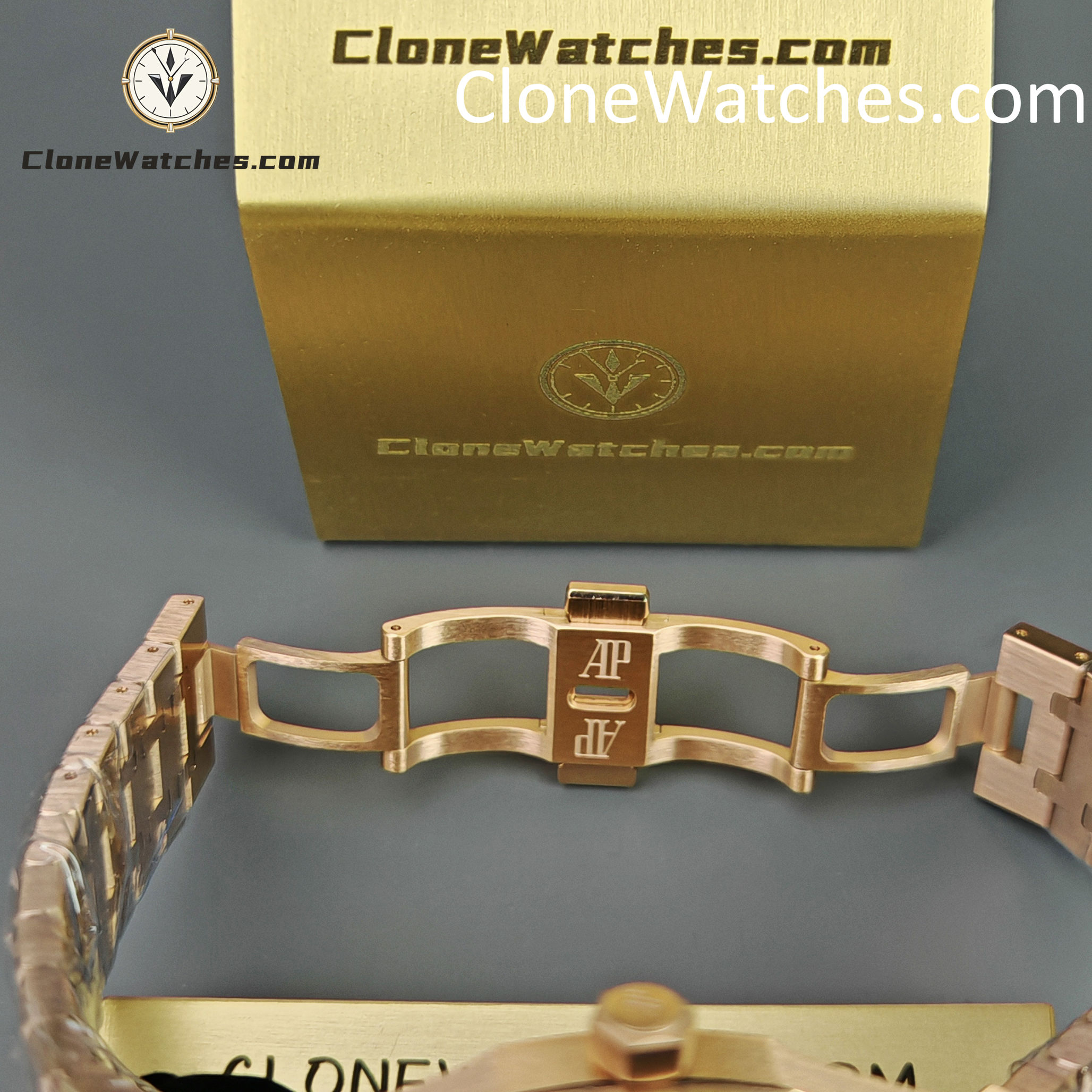 Audemars Piguet Super Clone Watches 1:1 Royal Oak Rose Gold 15407 Skeleton Dial