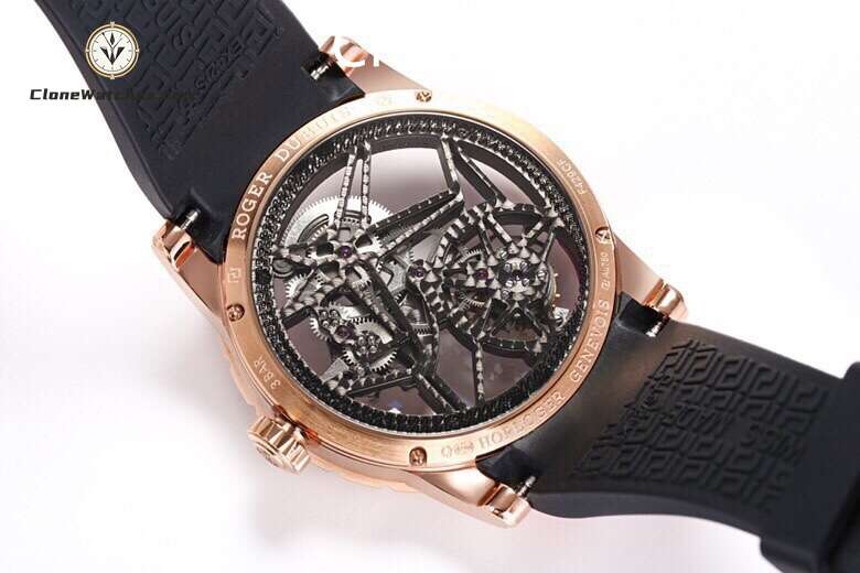 Roger Dubuis Super Clone Watches 1:1 Excalibur Skeleton Tourbillon RDDBEX0938 42MM