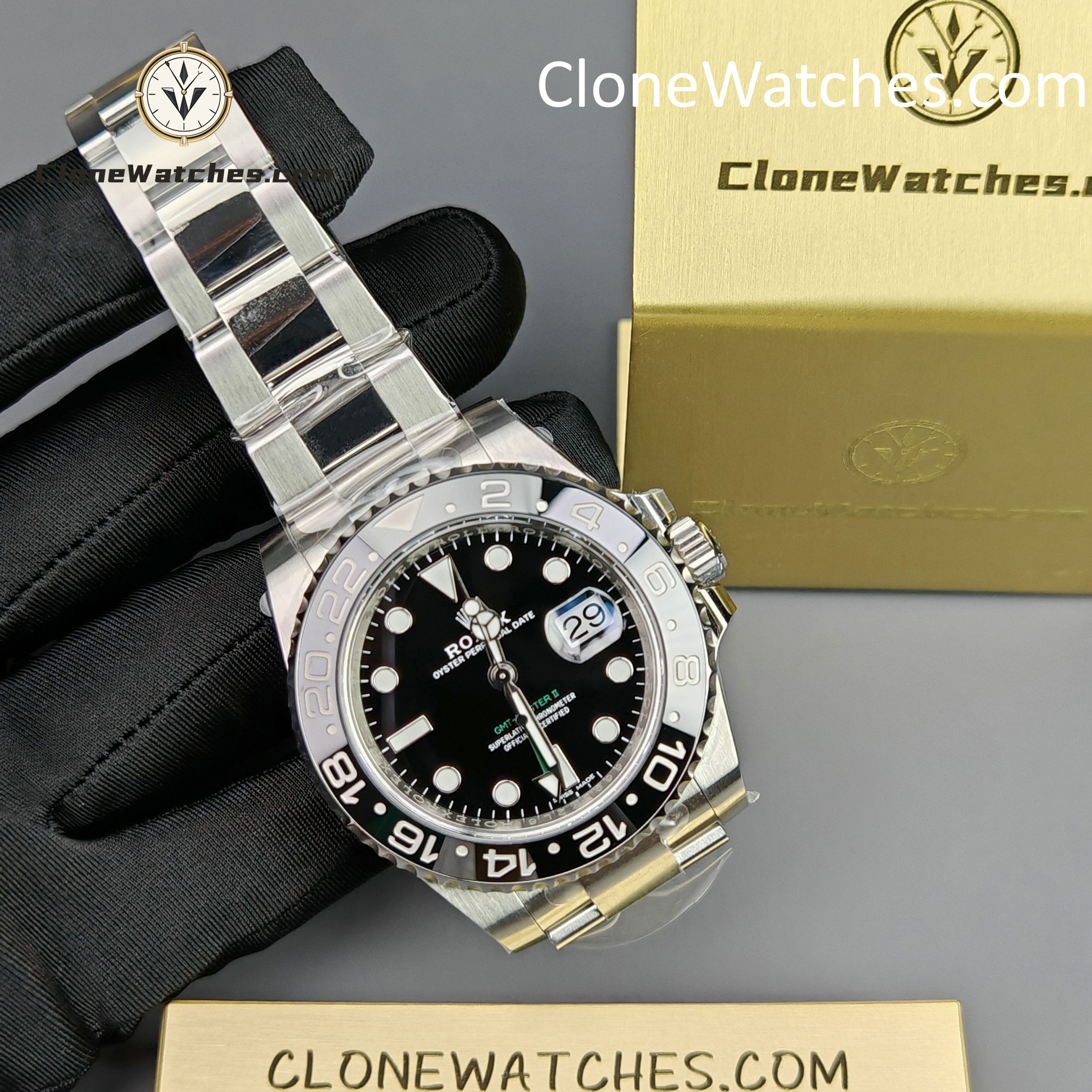 Rolex Super Clone Watches 1:1 GMT Master II 116710LN-0001 Oyster 3186 Movement