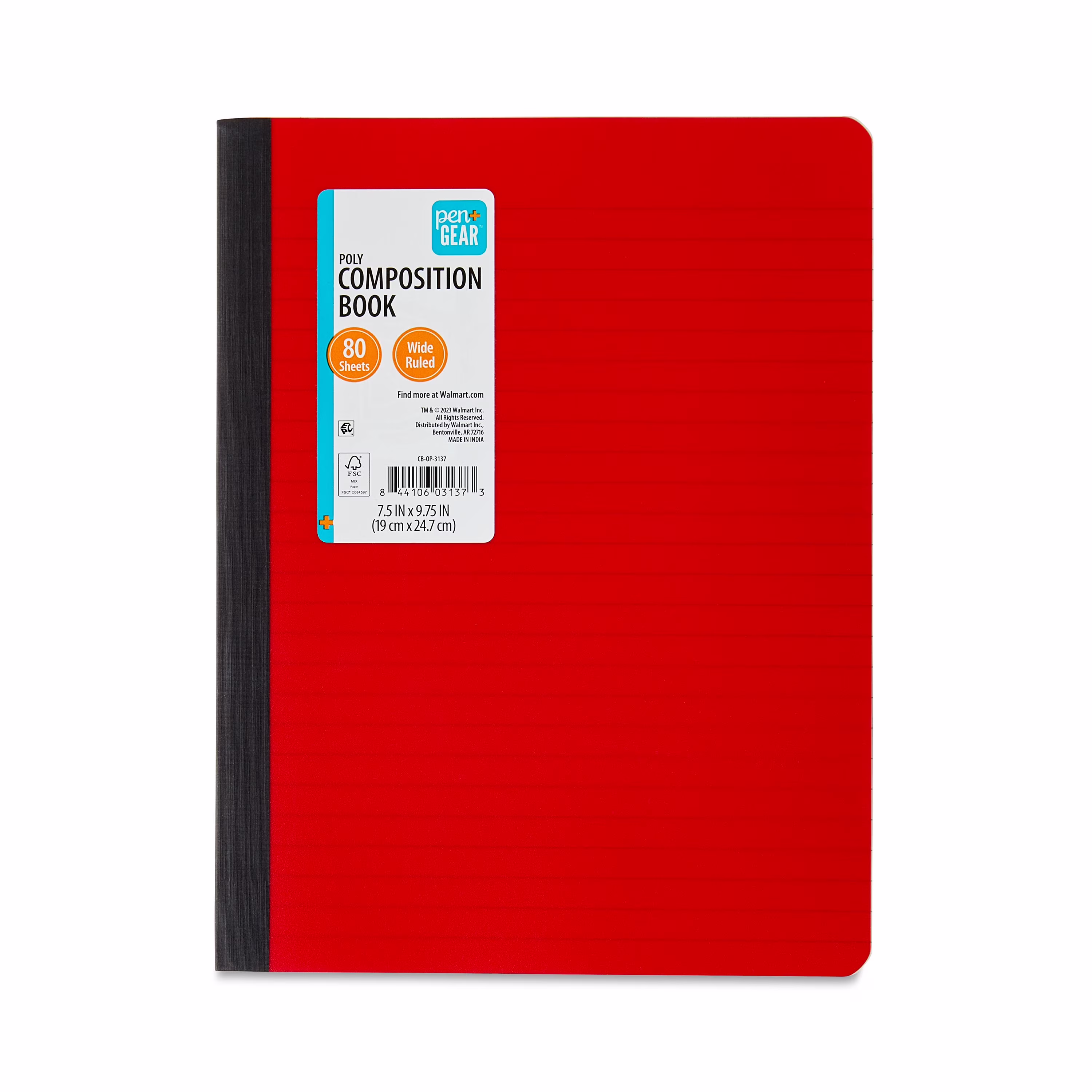(16 pack) Pen+Gear Wide Ruled Poly Composition Book, 7.5