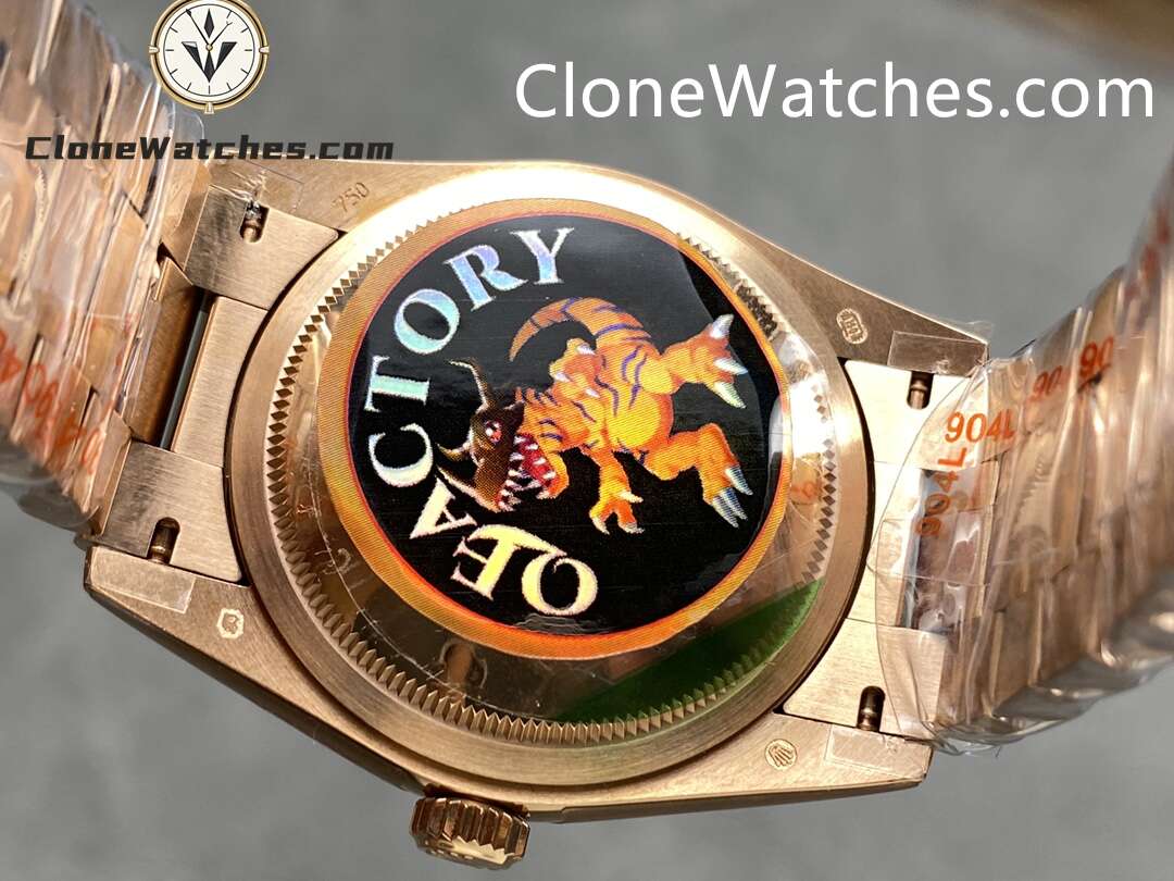 Rolex Super Clone Watches 1:1 Day Date Rose Gold Gradient Brown Dial 36mm m128235-0037 3255 Movement