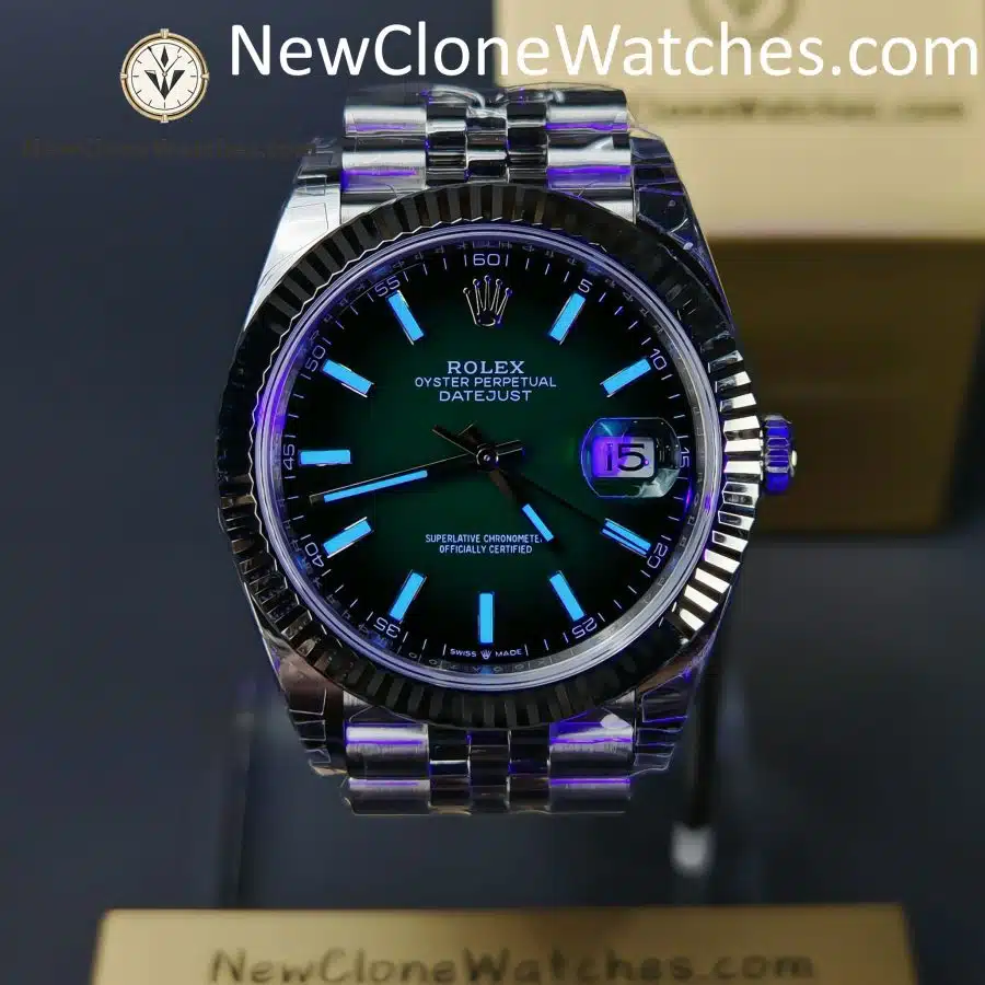 Rolex Super Clone Watches 1:1 DateJust Green Dial m126334-0034 Jubilee 41MM 3235 Movement