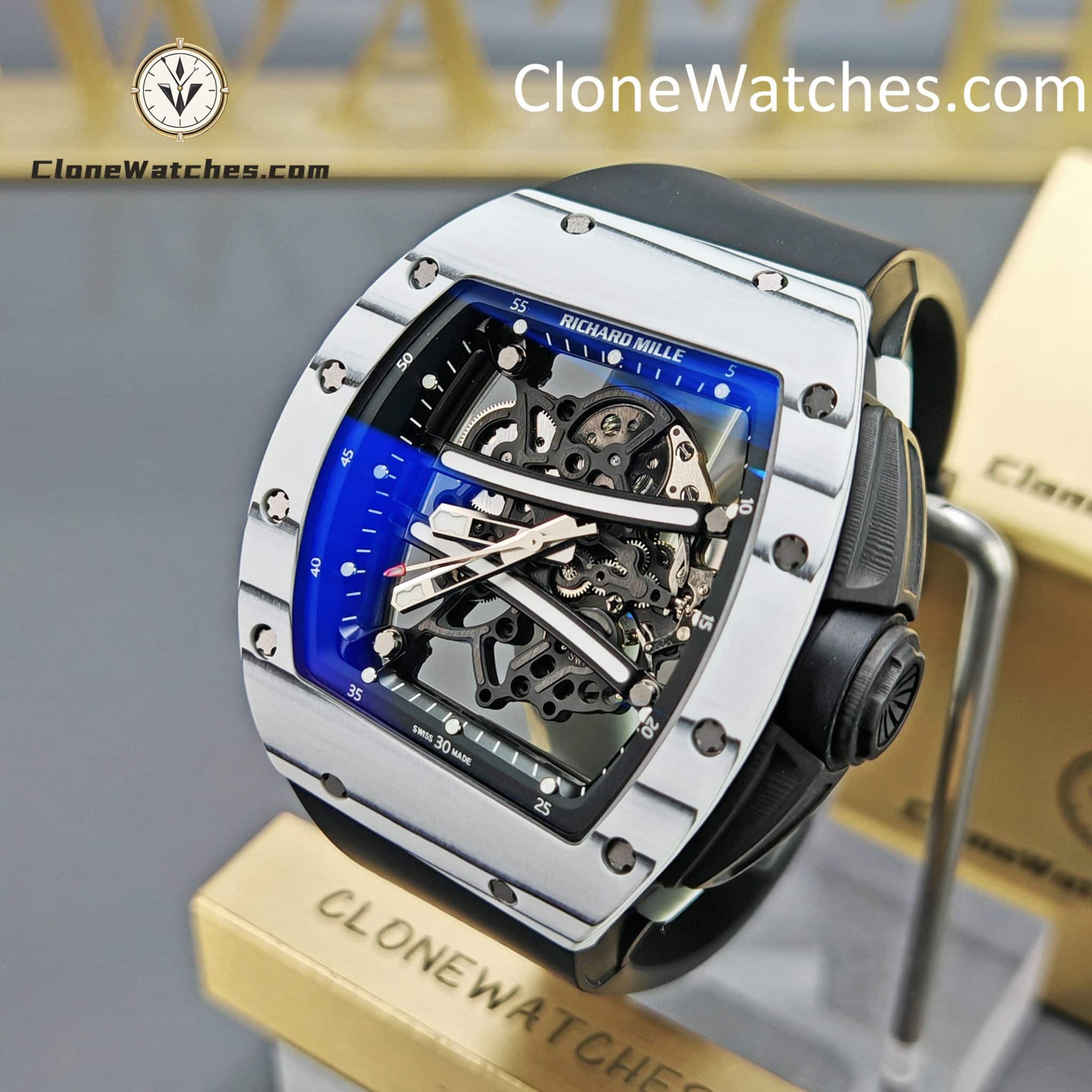 Richard Mille Super Clone Watches 1:1 RM 61-01 ULTIMATE EDITION Tourbillon White Strap