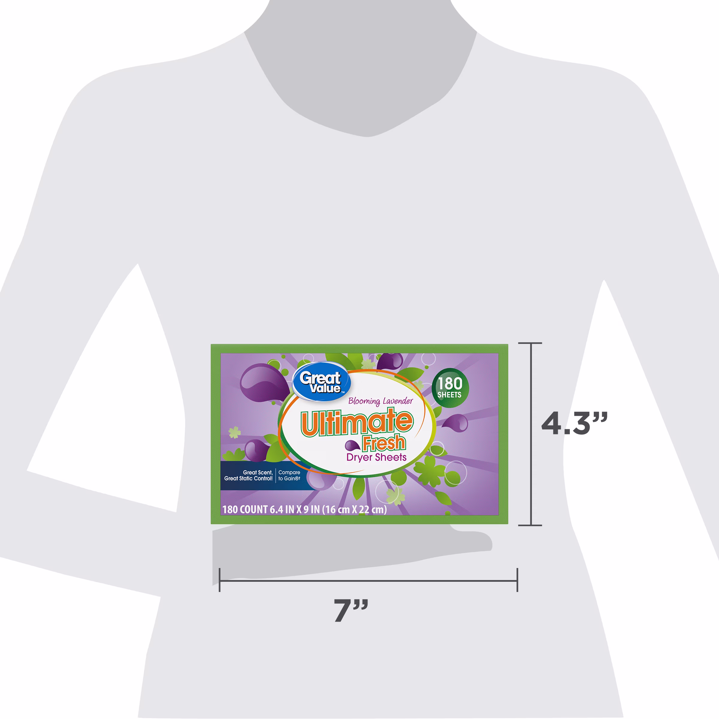 Great Value Ultimate Fresh Dryer Sheets, Blooming Lavender, 180 Count, Compare to Gain®