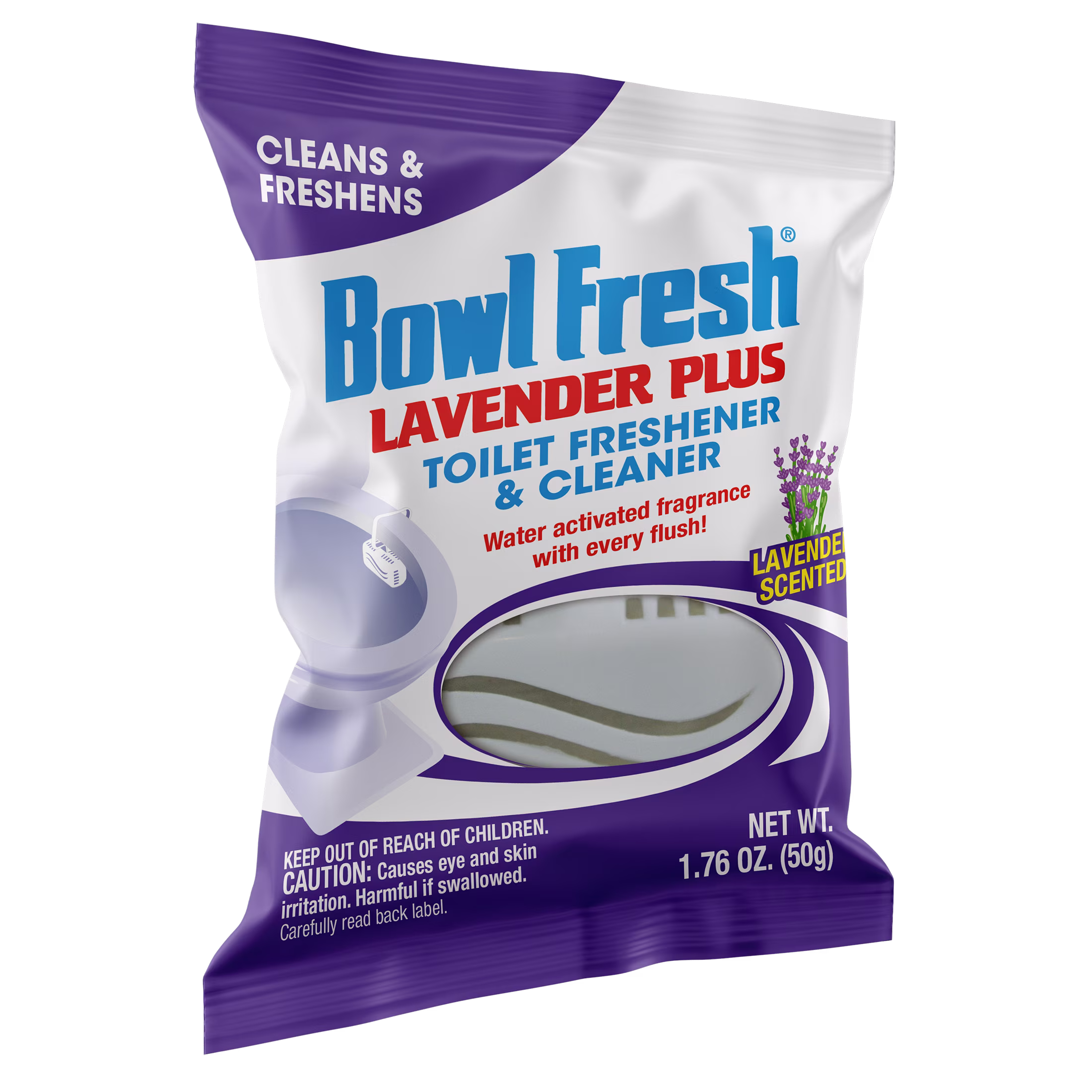 Bowl Fresh Lavender Plus Toilet Bowl Cleaner and Freshener, Rim Hanger, 1.76 oz