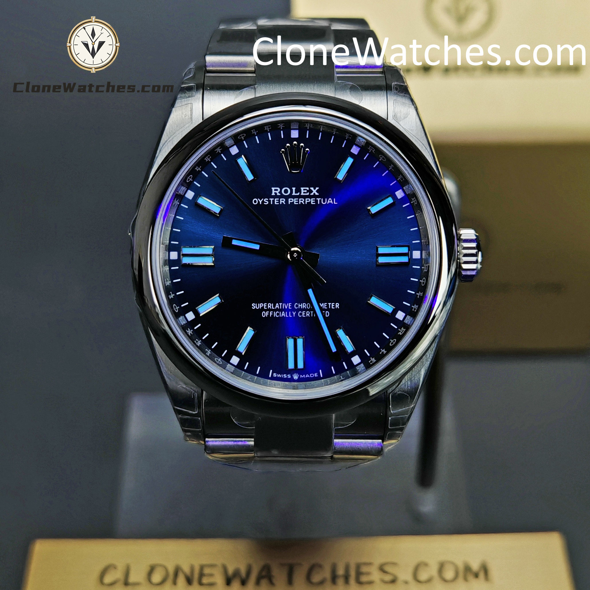 Rolex Super Clone Watches 1:1 Oyster Perpetual Blue Dial 36mm M126000-0003 3230 Movement