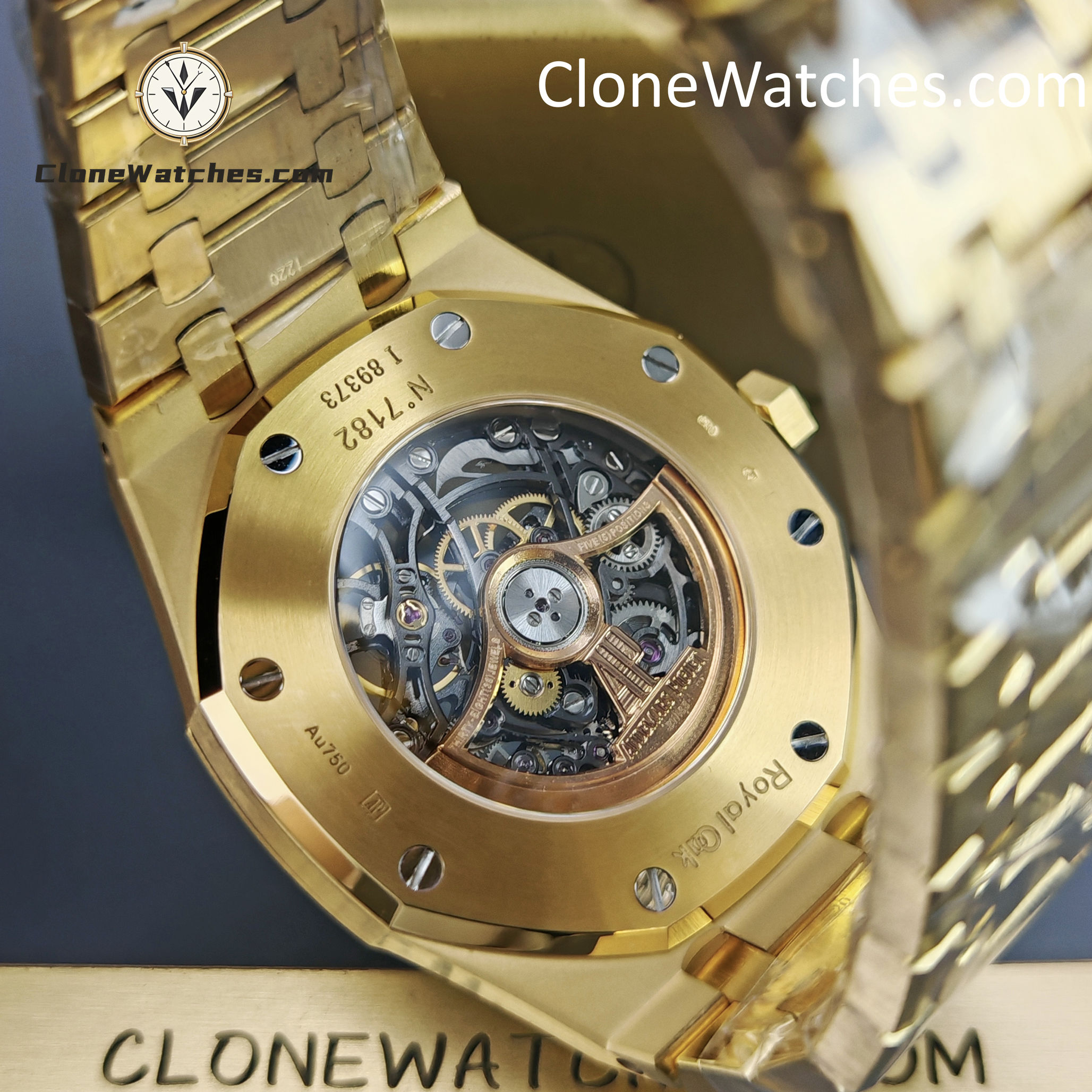 Audemars Piguet Super Clone Watches 1:1 Royal Oak 18K Gold 15407 Skeleton Dial