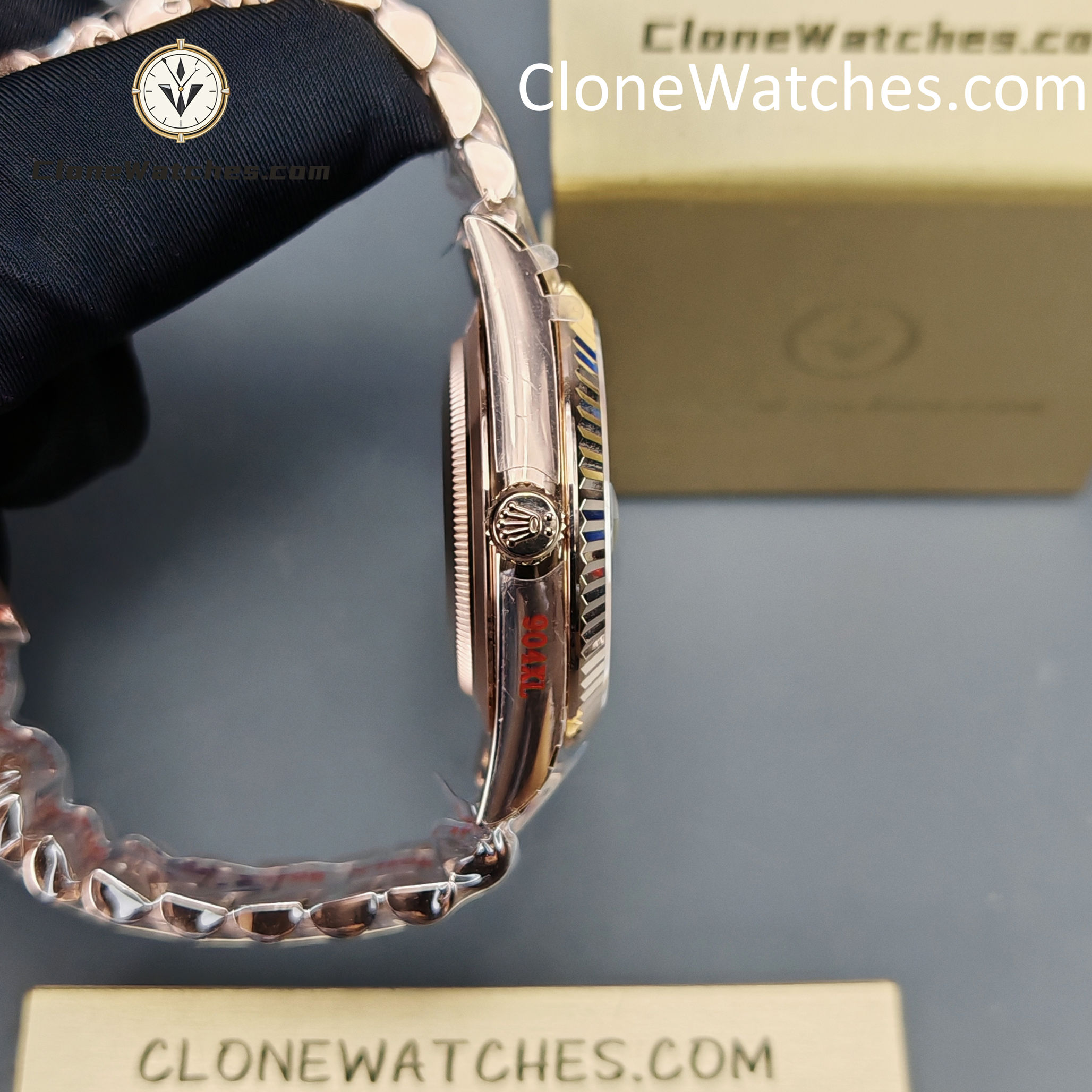 Rolex Super Clone Watches 1:1 Day Date Rose Gold Silver Dial 40mm m228235-0004 3255 Movement