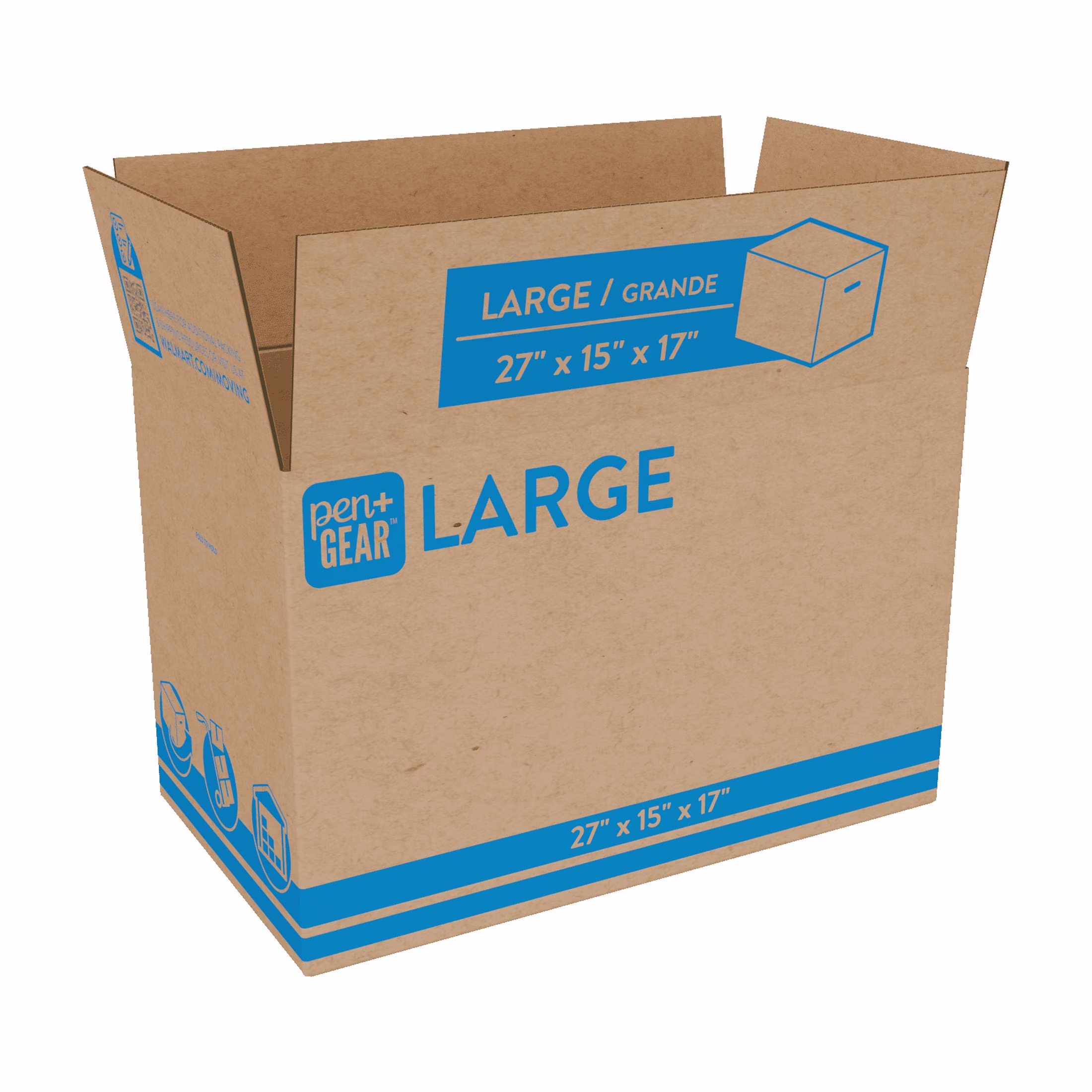 Pen+Gear Large Moving Boxes, 27L x 15W x 17H, Kraft