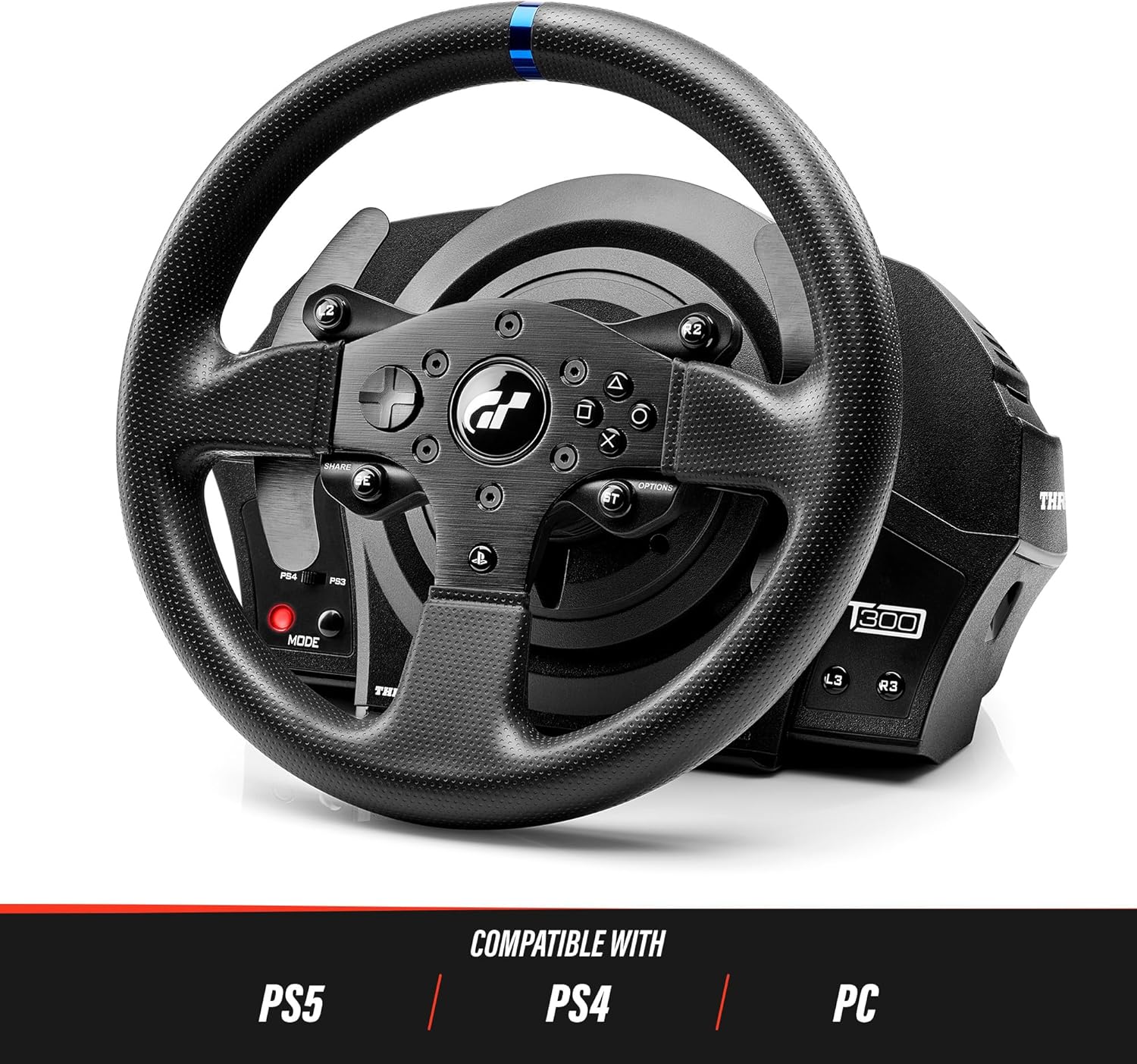 Volant pédales course retour de force compatible PC et consoles