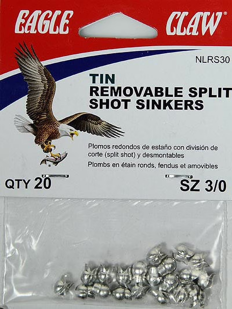 Eagle Claw Bass Casting Removable Split Shot Weight, Tin