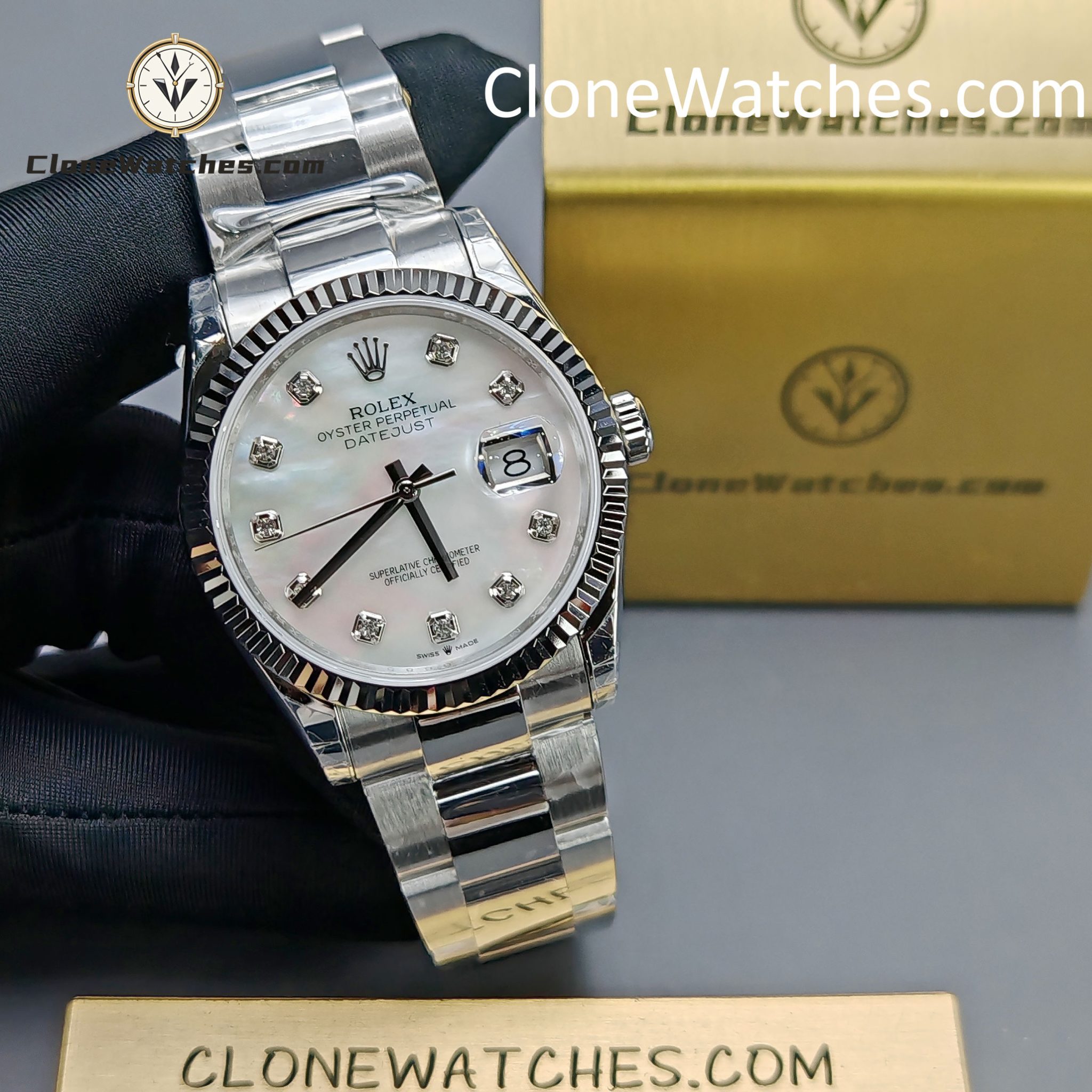 Rolex Super Clone Watches 1:1 DateJust Mother-of-Pearl Dial m126234-0020 Oyster 36MM 3235 Movement