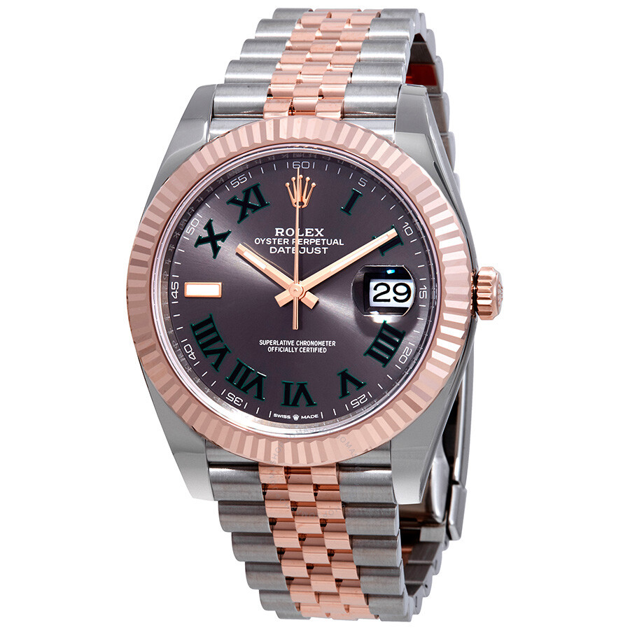 Rolex Datejust 41 Slate Dial Automatic Men s Steel and 18k Everose Gold Jubilee Watch 126331GYRJ（Lifetime free warranty+90-days replacement service & Refund!.）
