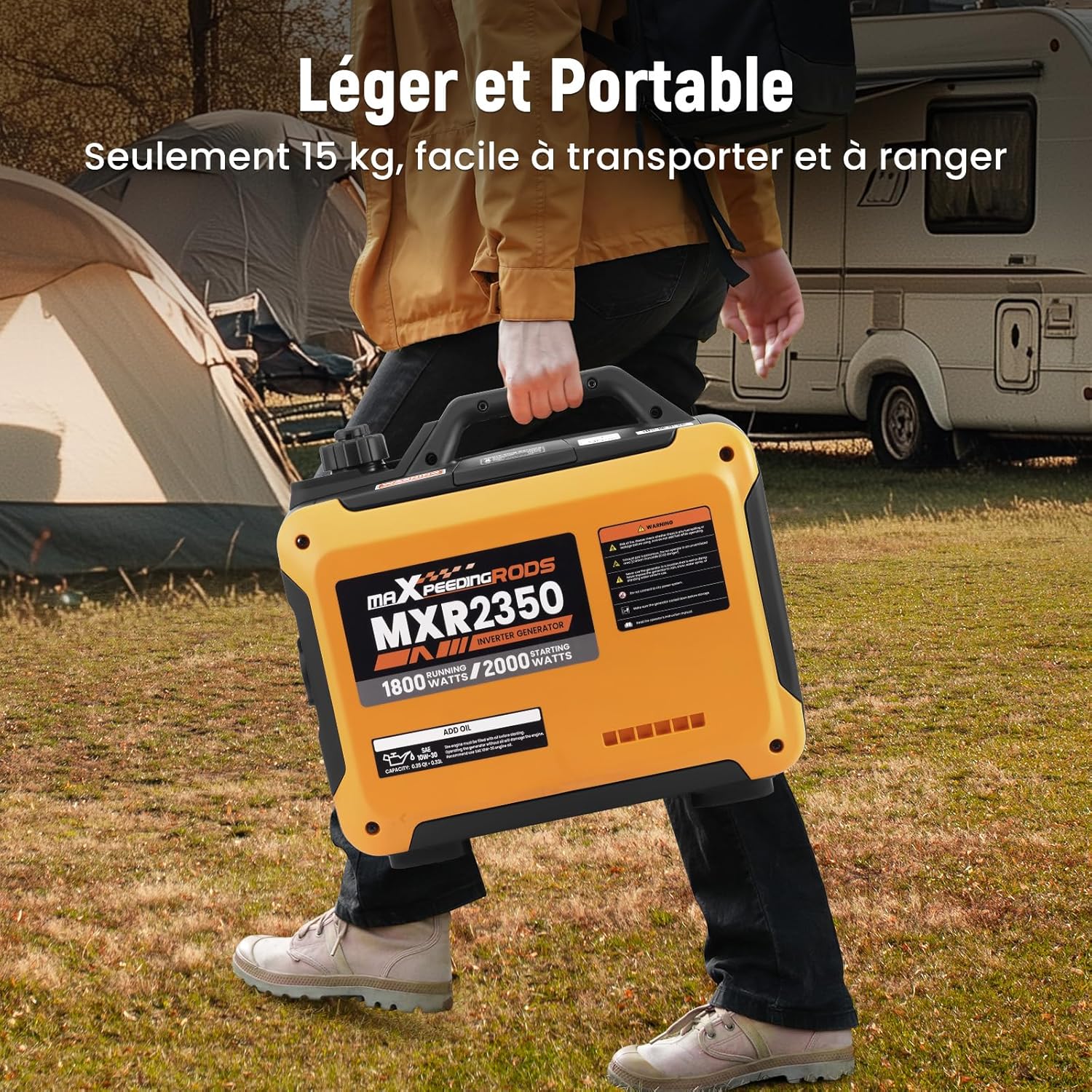 Générateur électrique inverter 2000W silencieux essence 4 temps affichage numérique