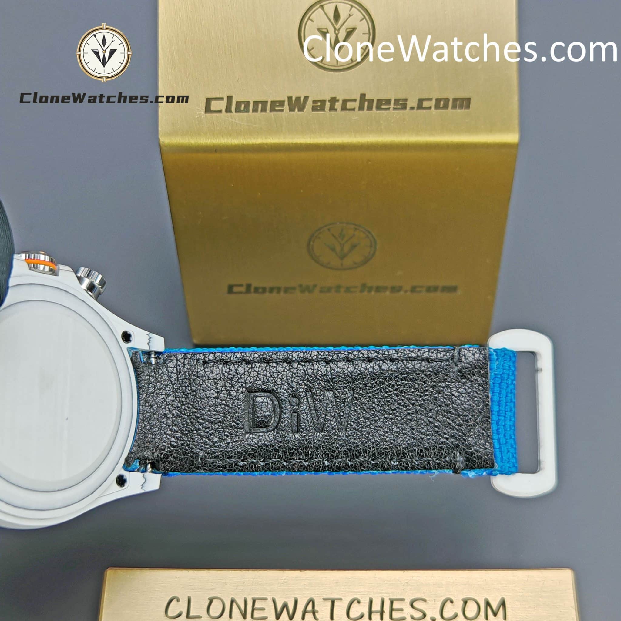 Modified Super Clone Watches 1:1 DiW Rolex Daytona Quartz Fiber Unique Piece RACING BLUE