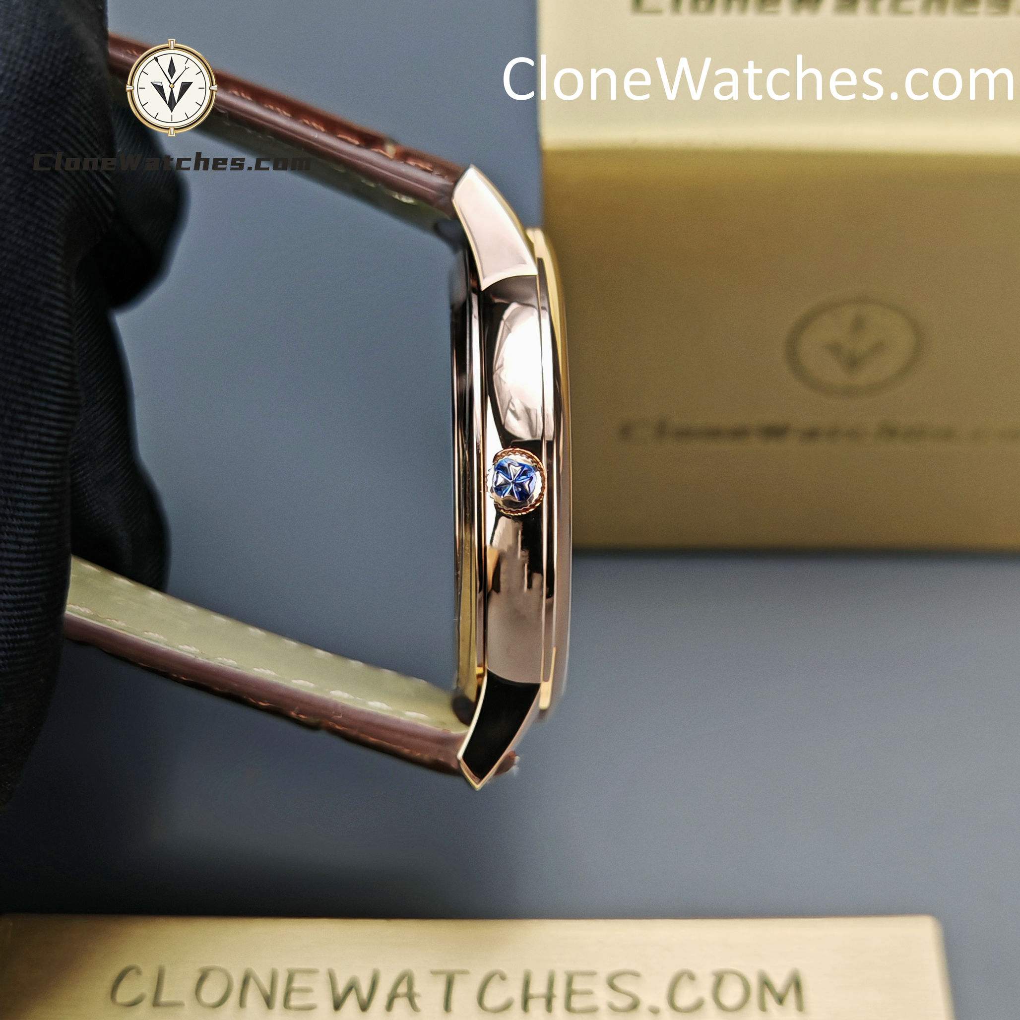 Vacheron Constantin Super Clone Watches 1:1 Patrimony Rose Gold 85180/000R-9166 Black Dial
