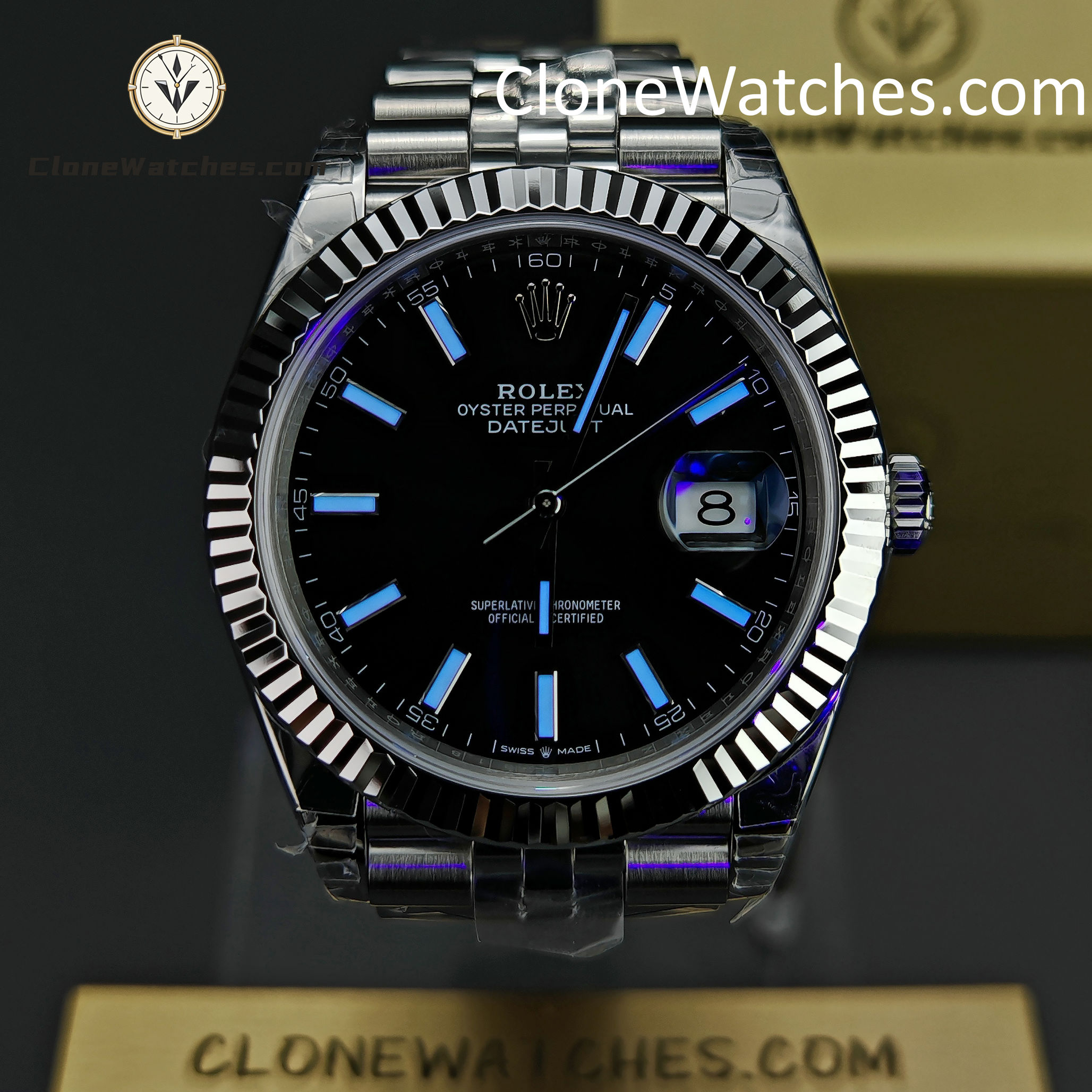 Rolex Super Clone Watches 1:1 DateJust Black Dial m126334-0018 Jubilee 41MM 3235 Movement
