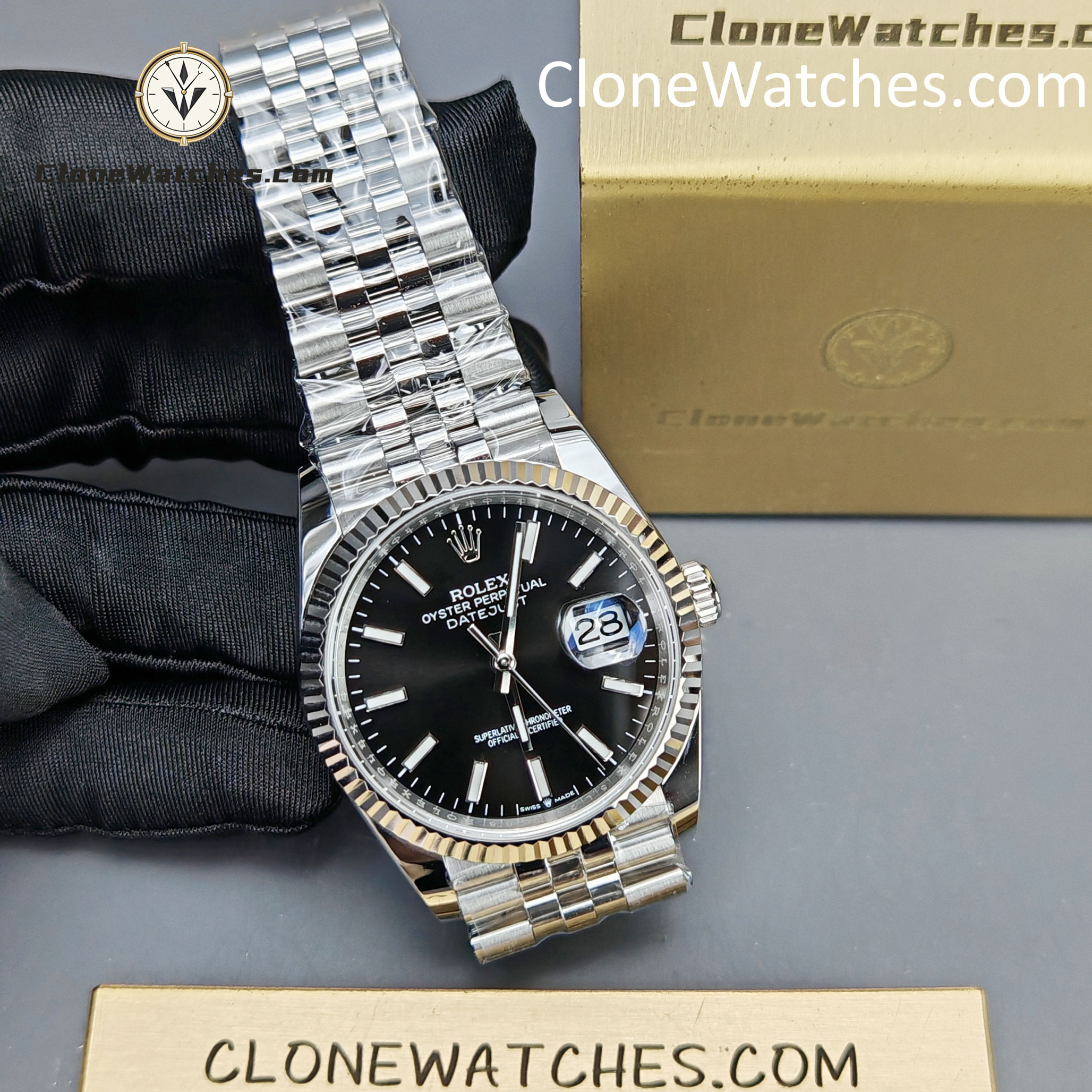 Rolex Super Clone Watches 1:1 DateJust M126234 – 0015 Black Dial Jubilee 36MM 3235 Movement