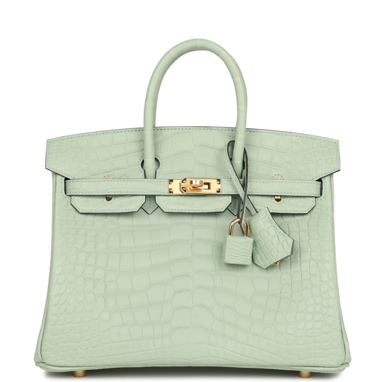 Hermes Birkin 25 Vert D-Eau Matte Alligator Gold Hardware