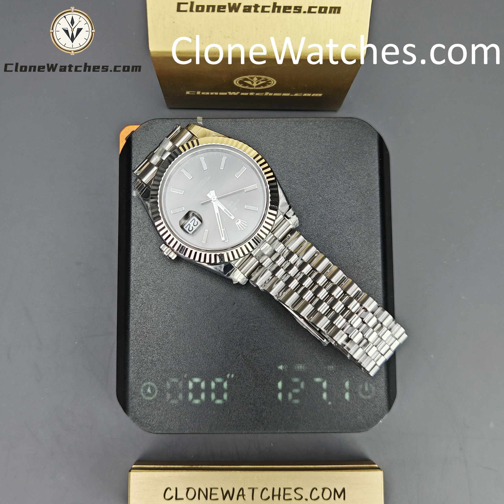 Rolex Super Clone Watches 1:1 DateJust Grey Dial m126334-0014 Jubilee 41MM 3235 Movement