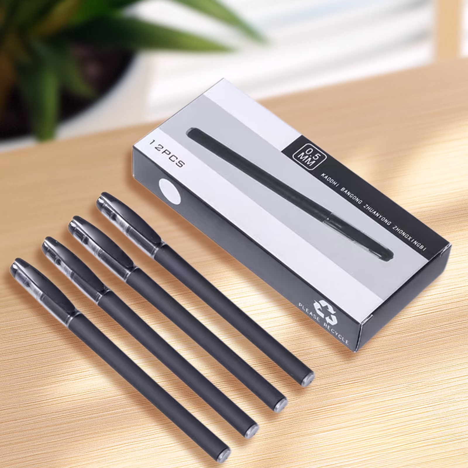 Under $6 FEOLGEHLY 12 Pack Smooth Writing Gel Pen Set, Frosted Bullet Tip Gel Pens, Assorted Black Blue Red Colors, Journaling Stationery Pens for Office & Daily Writing