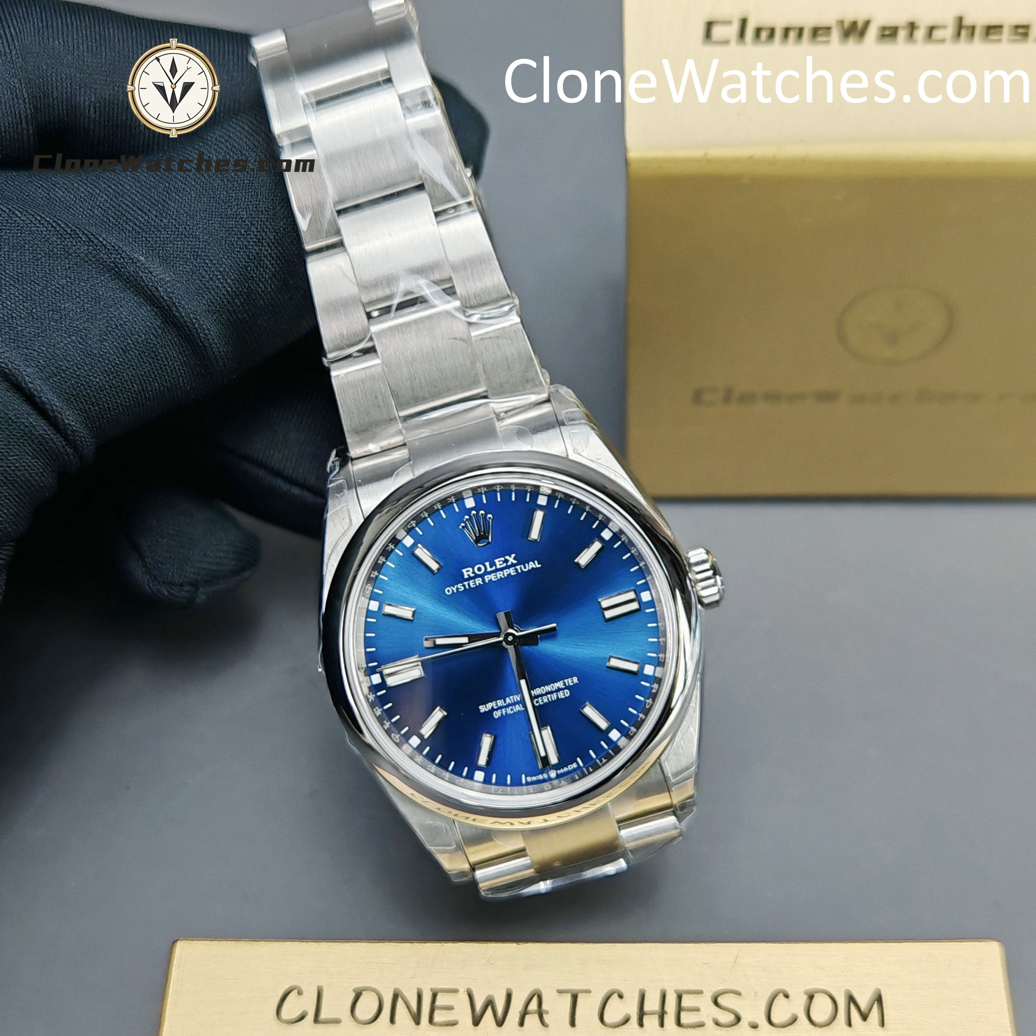 Rolex Super Clone Watches 1:1 Oyster Perpetual Blue Dial 36mm M126000-0003 3230 Movement