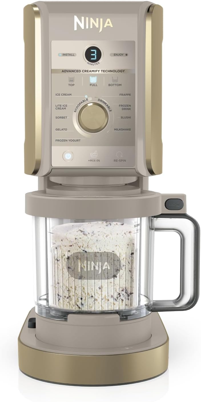 Machine glace sorbetière CREAMi Deluxe NC502EUSTGD 2 bacs 10 fonctions pièces lavables