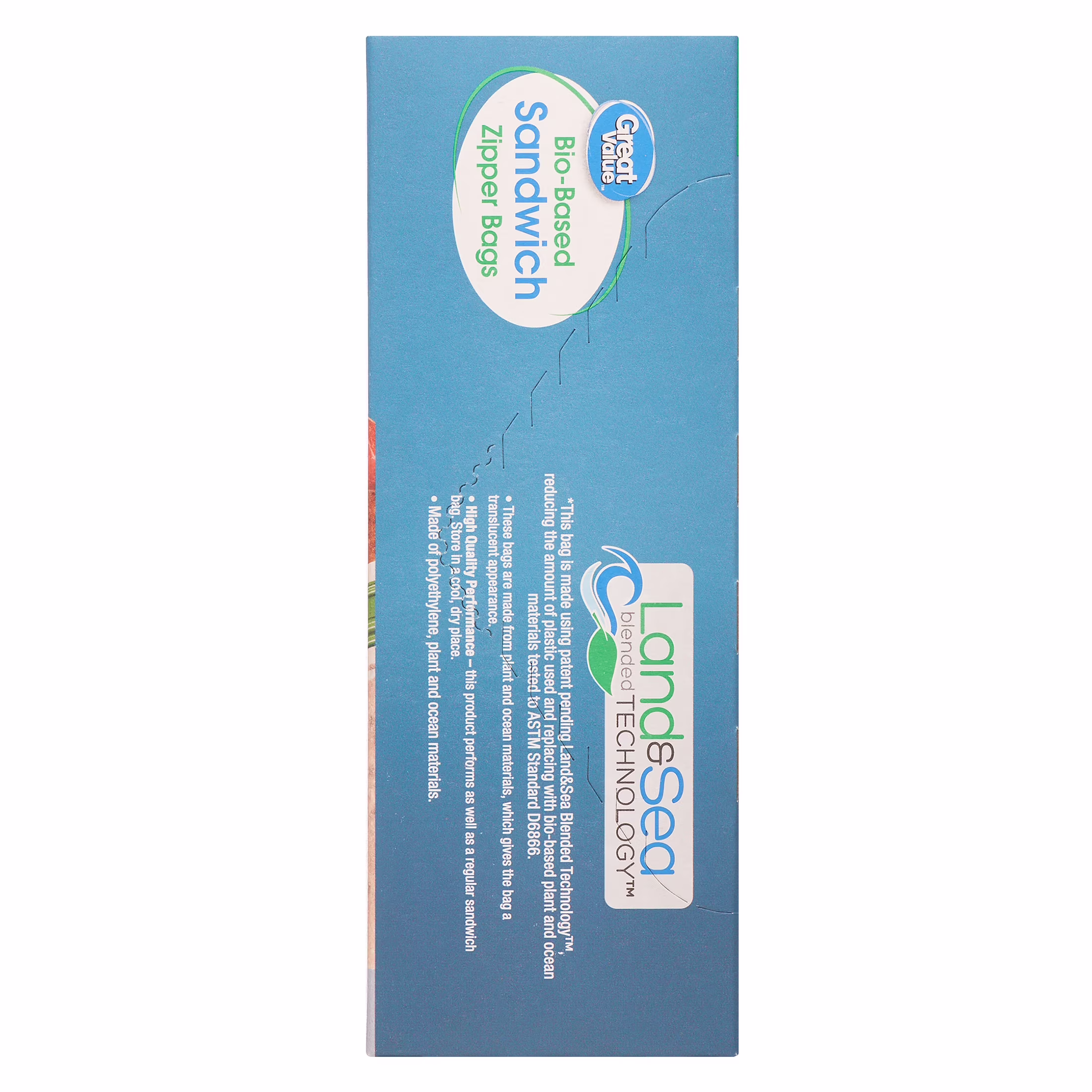 (4 pack) Great Value Bio-Based Reclosable Sandwich Bags, 50 Count
