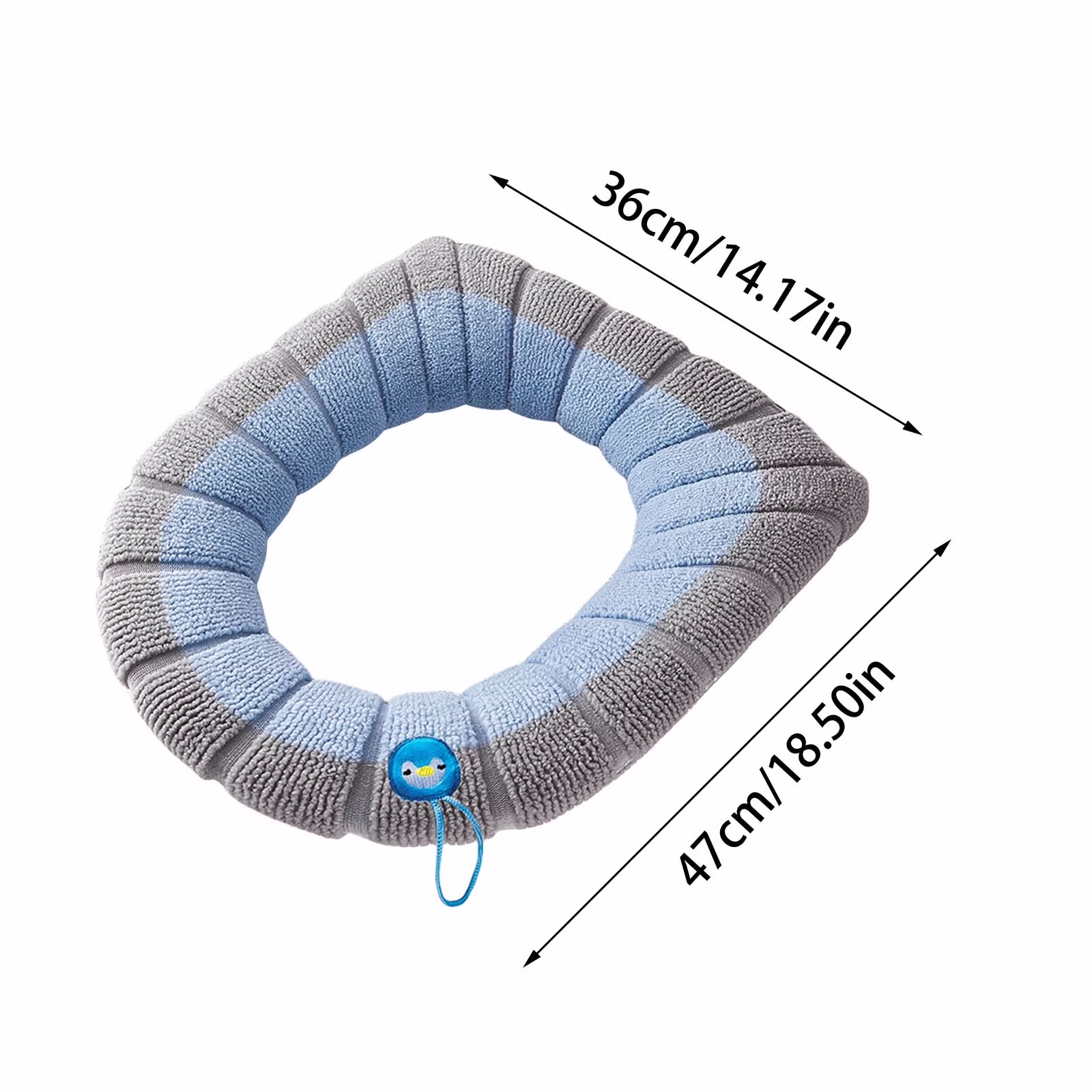 Thickened Toilet Seat Cover with Handle - Soft Knitted Toilet Ring - Washable Winter Toilet Seat Sets - Elongated Toilet Seat Pad - U-Shape & Round Fit - 2 Pack Two-Tone