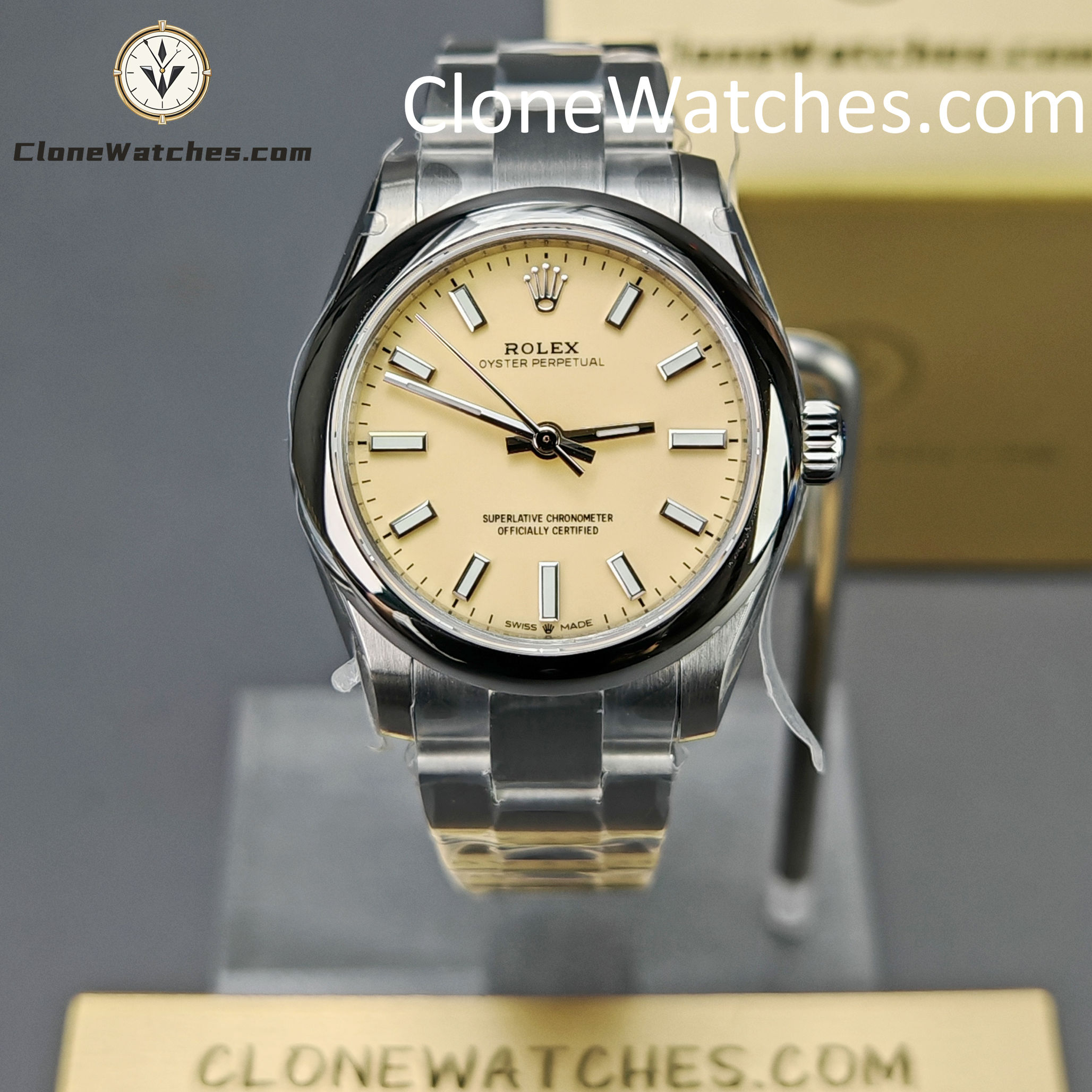 Rolex Super Clone Watches 1:1 Oyster Perpetual Yellow Dial m277200-0013 31mm 2232 Movement