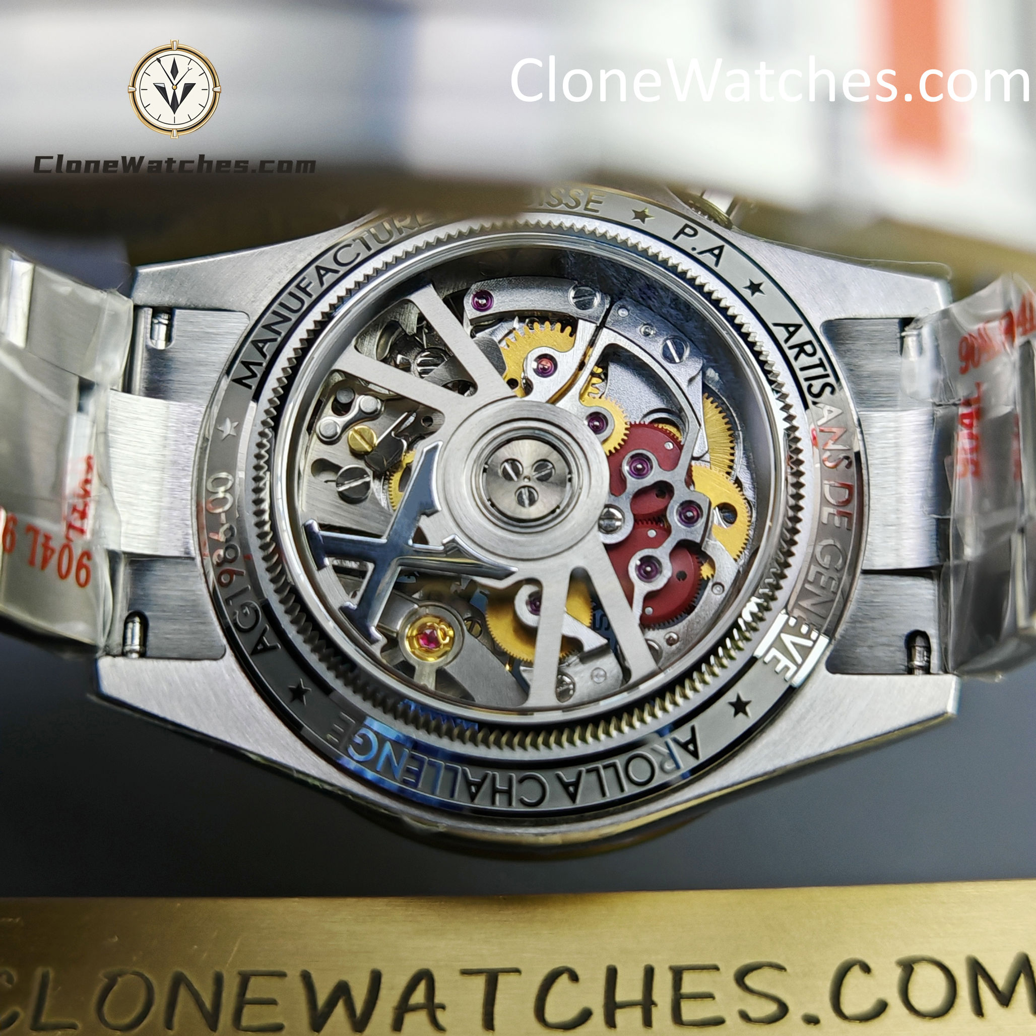 Rolex Super Clone Watches 1:1 Daytona Arolla Blue Crystal Skeleton Dial Diamonds Bezel 4130 Movement