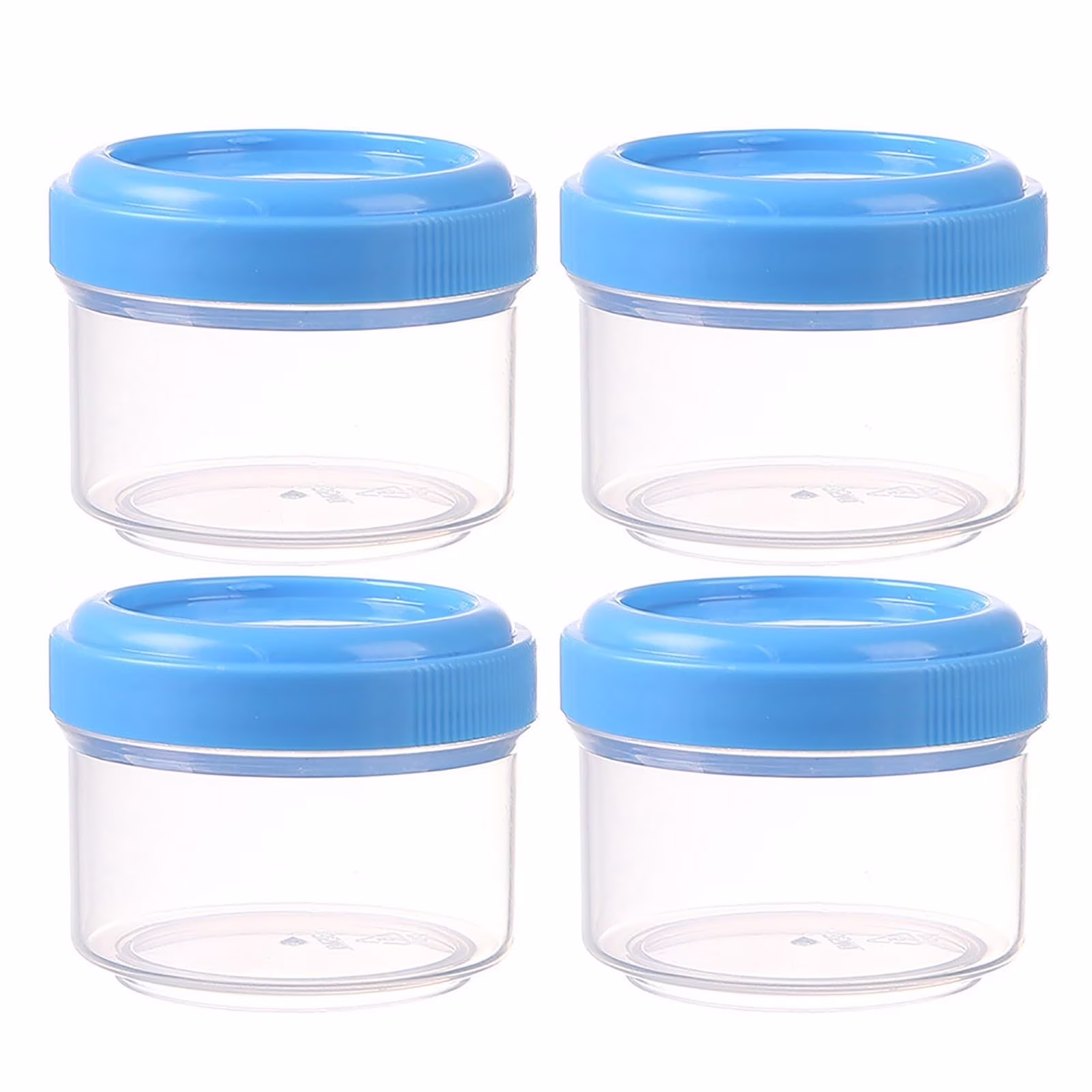 4PCS Mini Clear Jars With Leakproof Lids Round Clear Container 35ml Refillable Storage Containers For Home And Kitchen Organizing Pet Food Storage Containers 20 Lb Air Tight Food Storage Containers