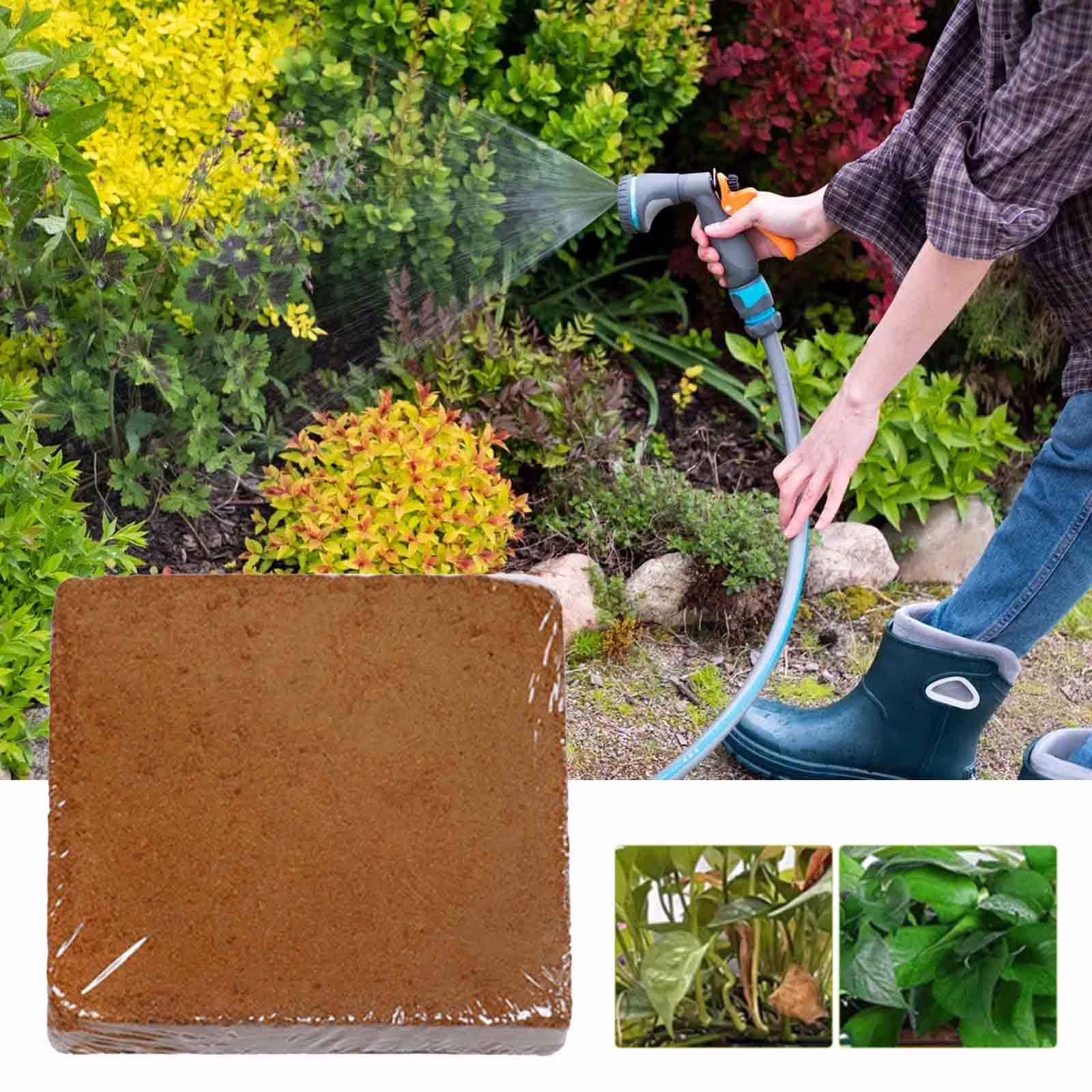 HongHeng Clearance Under $2.00 Plant Coir Fiber Bricks Plant Cultivation Growing Nutrient Dirt Potting Grass Flower Fertilizer