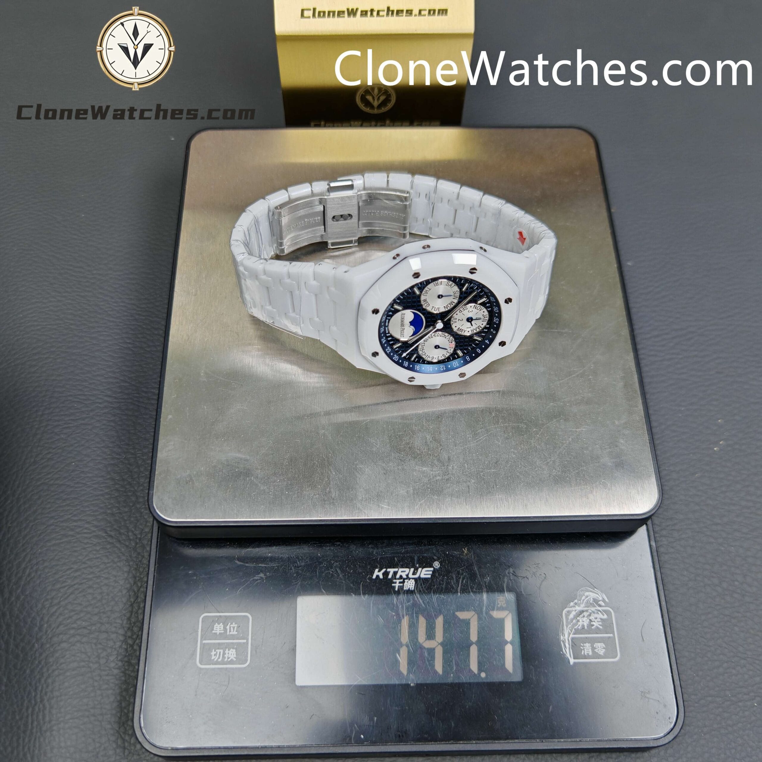 Audemars Piguet Super Clone Watches 1:1 White Ceramic 26579 True Moon Phase