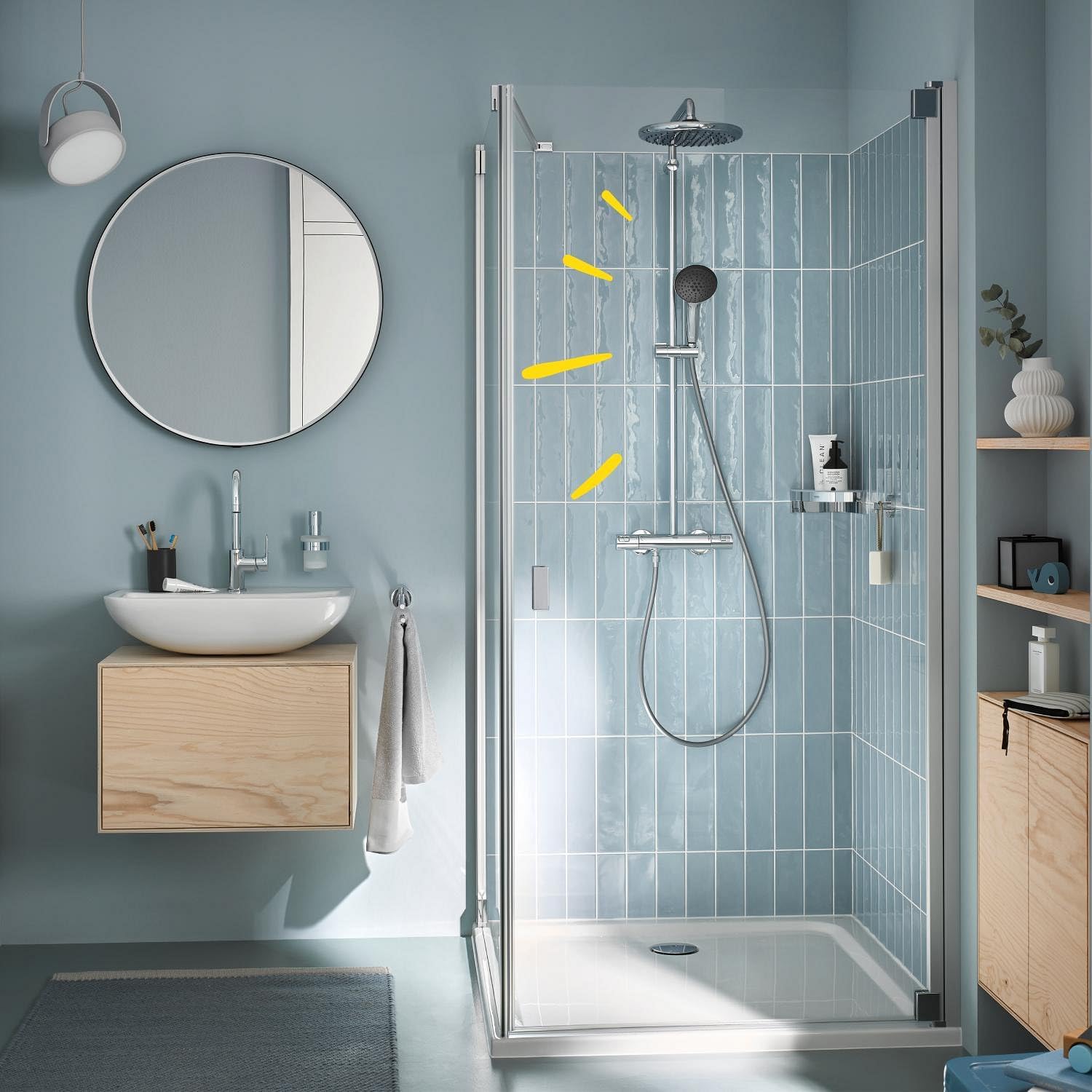 Colonne douche Vitalio Start System 250 mitigeur thermostatique douchette 2 jets flexible 175 m chromé 26677001