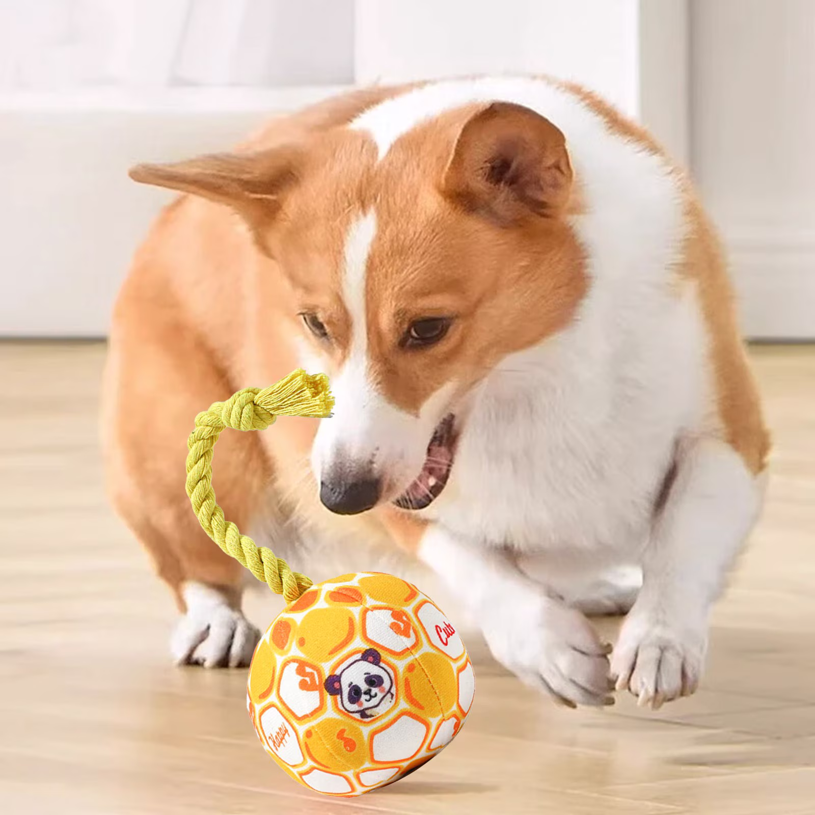 Partheme Novelty Toys Squeaky Dog Toy, 6" Wear-Resistant Fabric Chew Fish Toy, Teething Relief Self-Play Pet Toys for Interactive Play, Boredom Relief & Teeth Cleaning