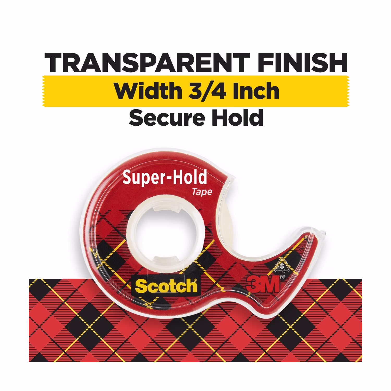 Scotch Super Hold Clear Tape Dispenser, 3/4 in x 650 in, 1 Dispenser