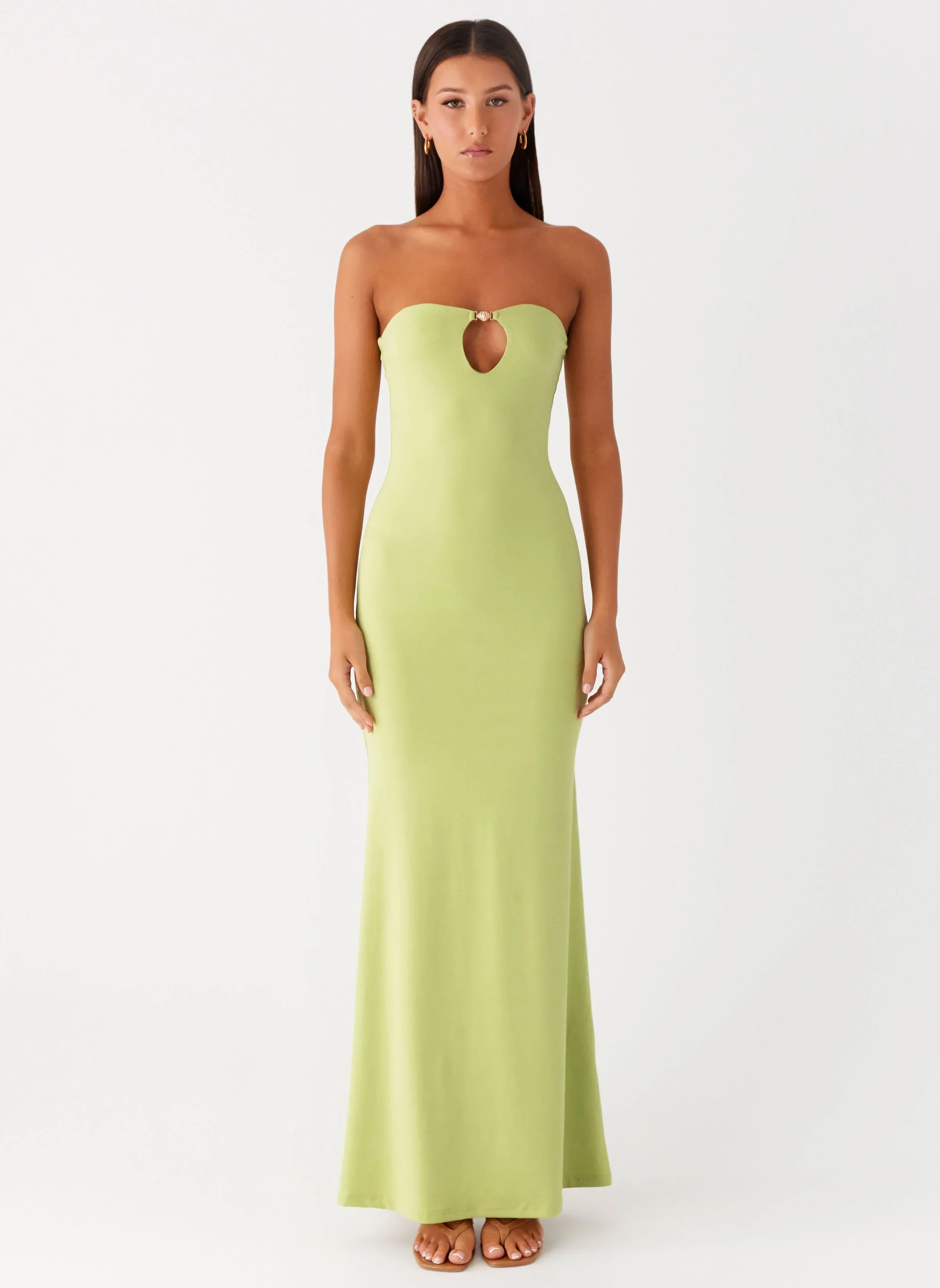 Moara Cut Out Maxi Dress - Lime Green