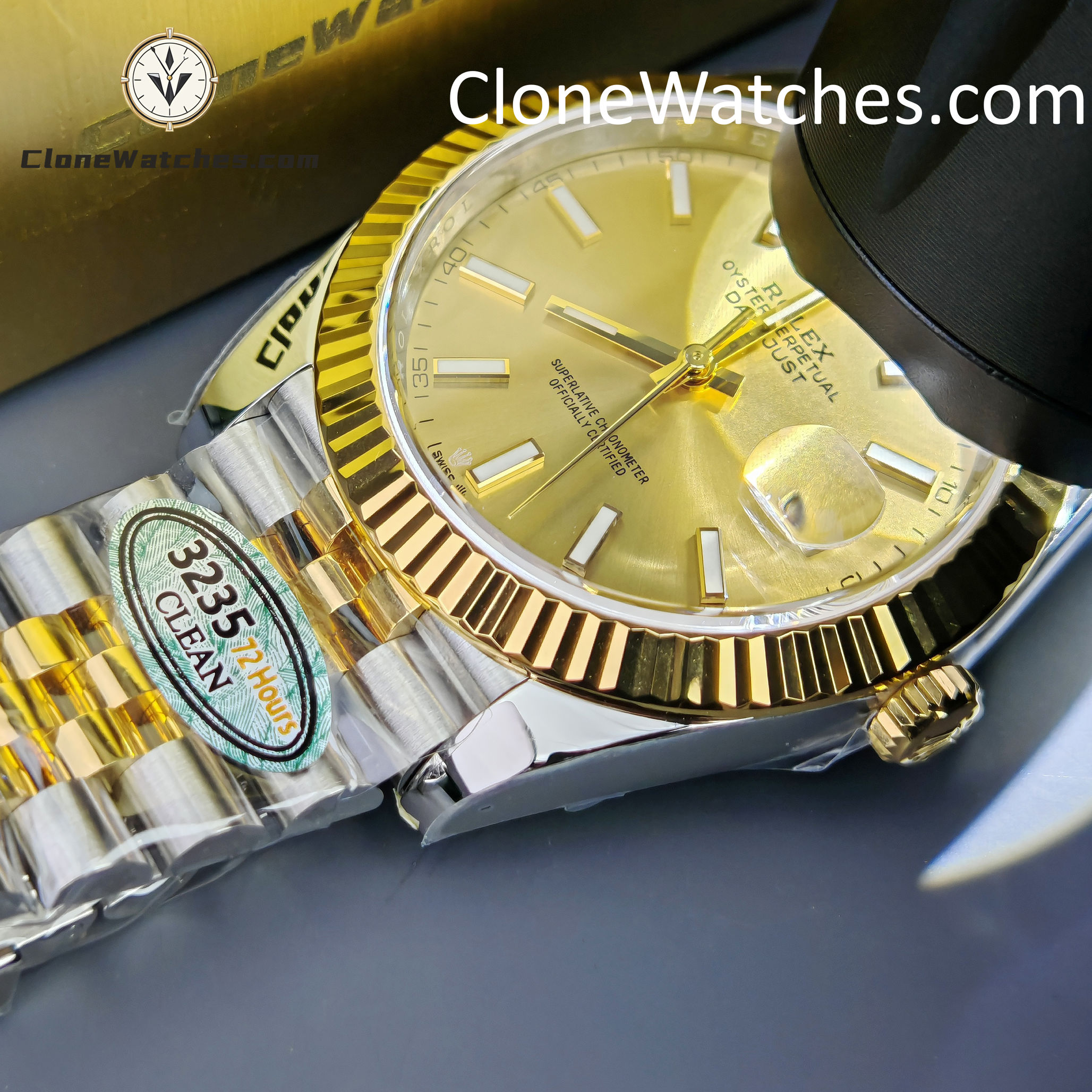 Rolex Super Clone Watches 1:1 DateJust Gold Dial 126333 – 0010 Jubilee 41MM 3235 Movement