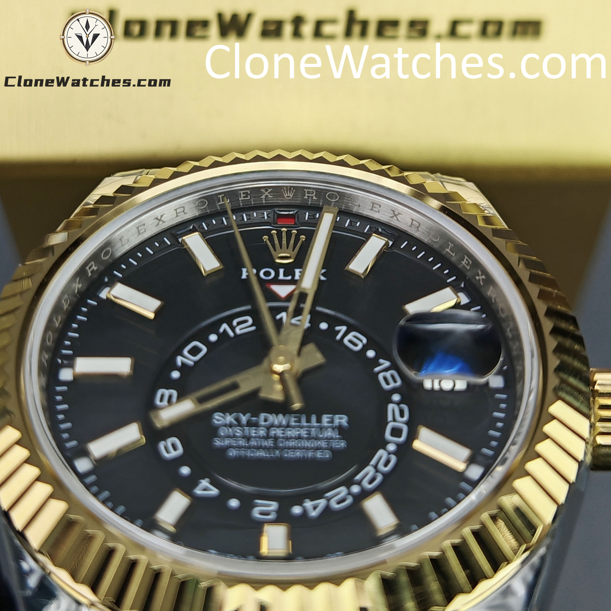Rolex Super Clone Watch 1:1 Sky Dweller Black Dial Oyster m336933-0003 42MM