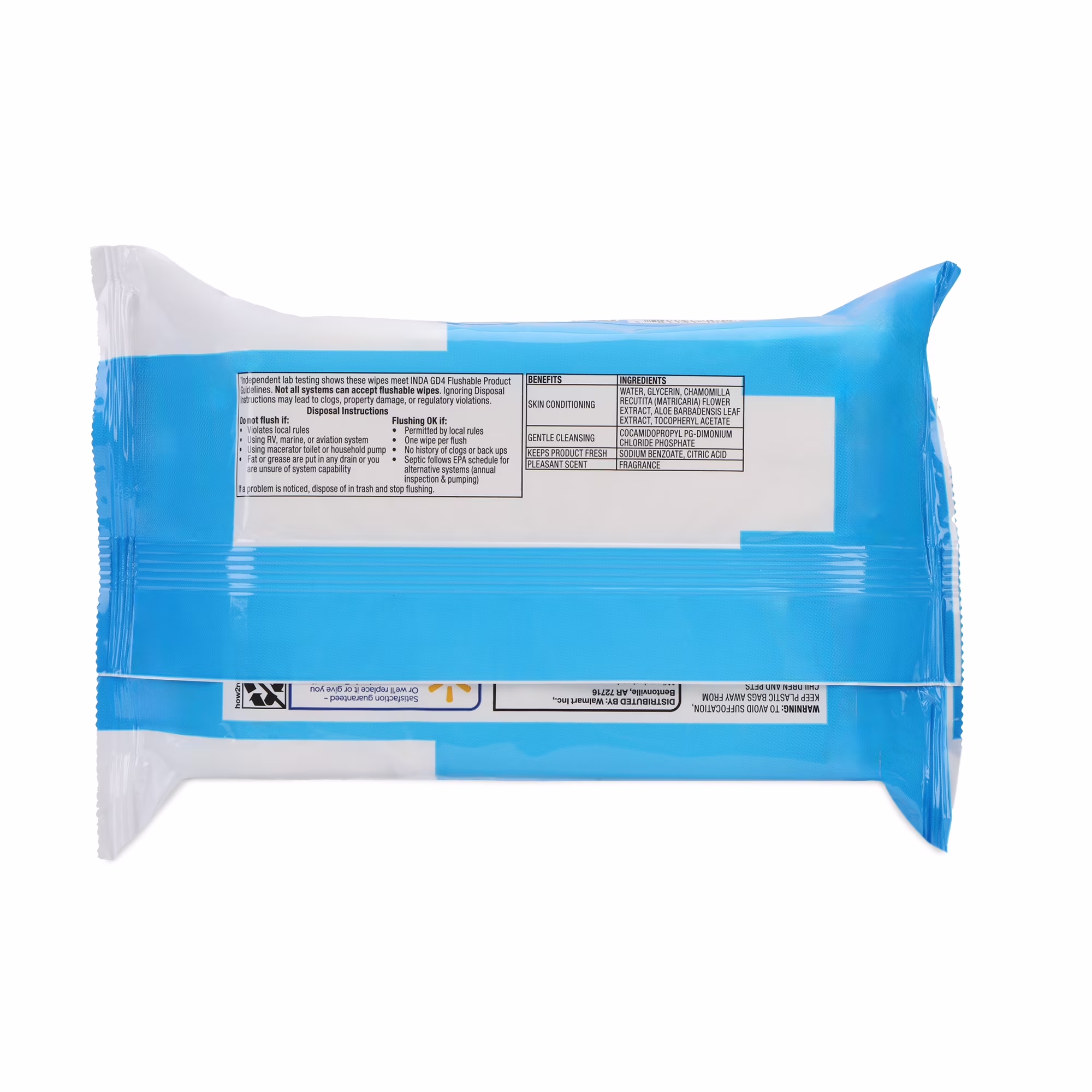 Equate Flushable Wet Wipes, Fresh Scent, 48 Wipes