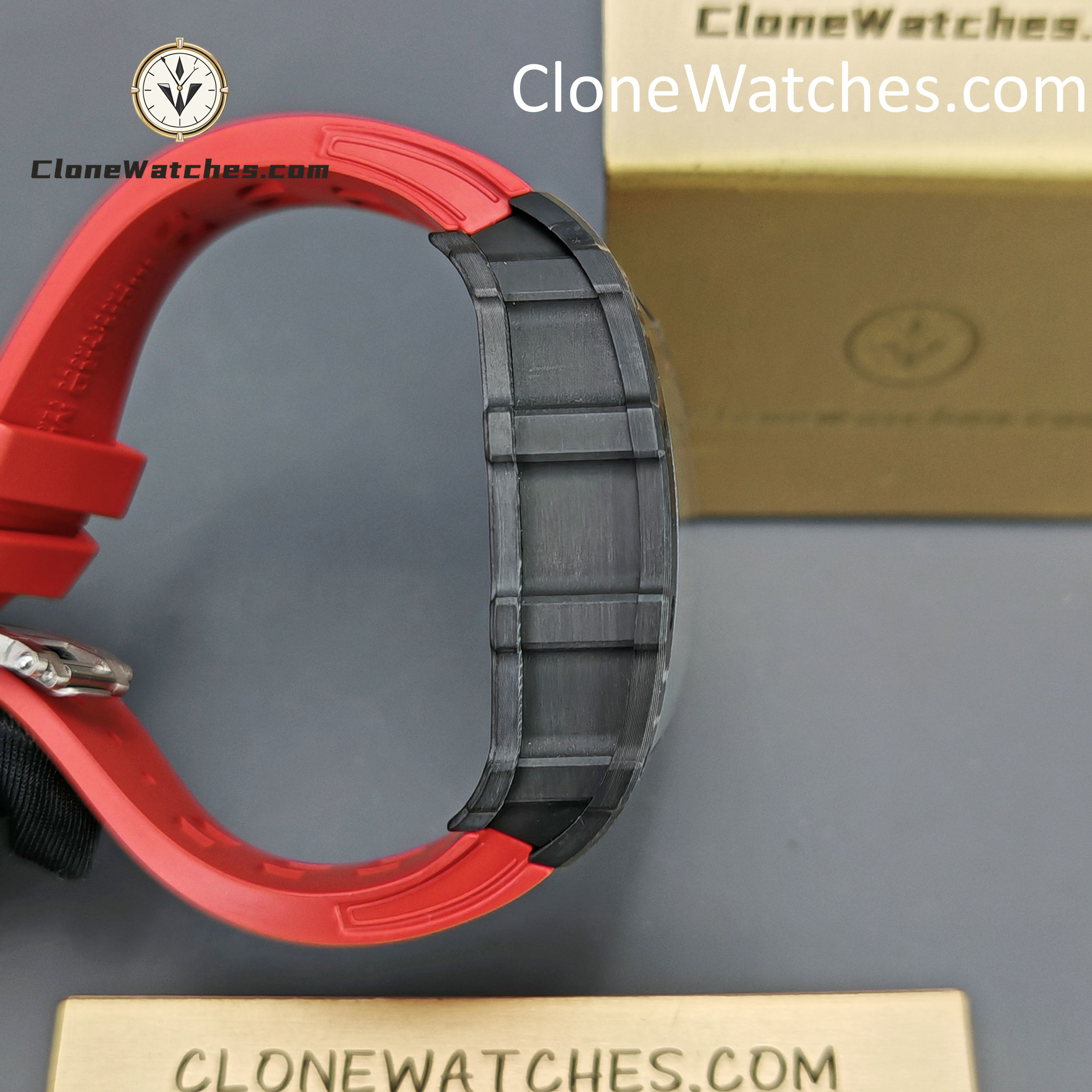 Richard Mille Super Clone Watches 1:1 RM 035 – 02 NTPT Carbon Fiber Red Rubber Strap